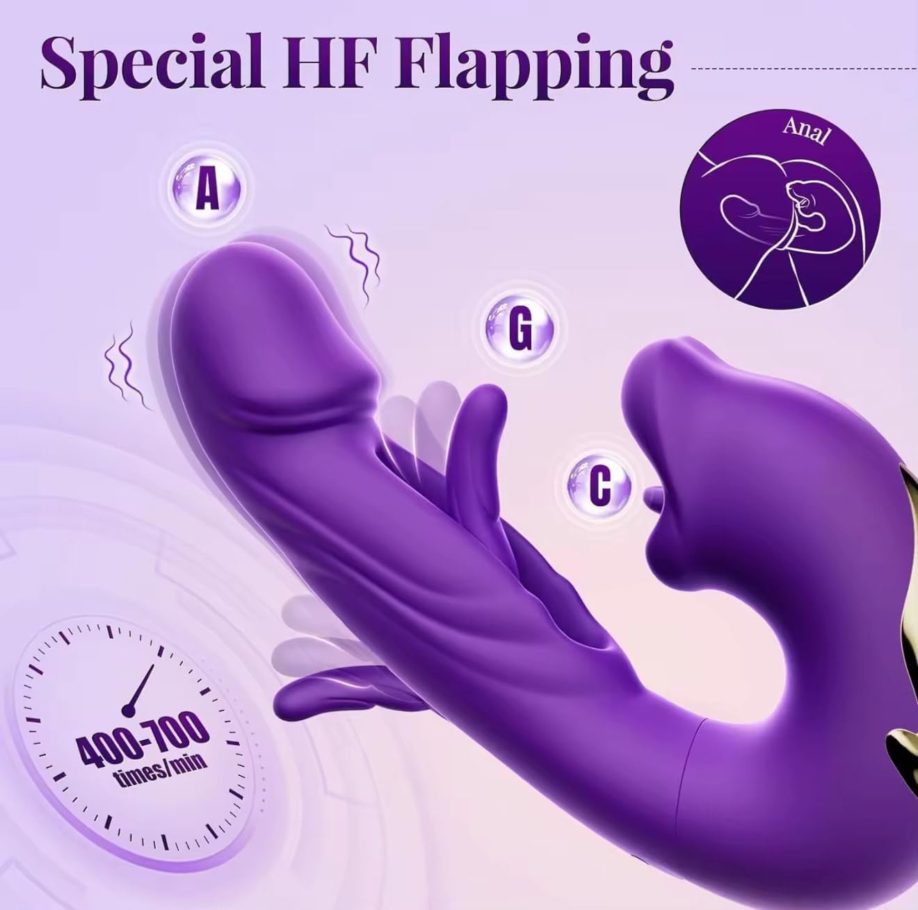 Mr. James™ 3-in-1 G-Spot Vibrator for Women – 7 Flapping, 7 Vibration & 5 Licking Modes – Magnetic USB Rechargeable, Waterproof, Quiet Clitoral & Anal Stimulator
