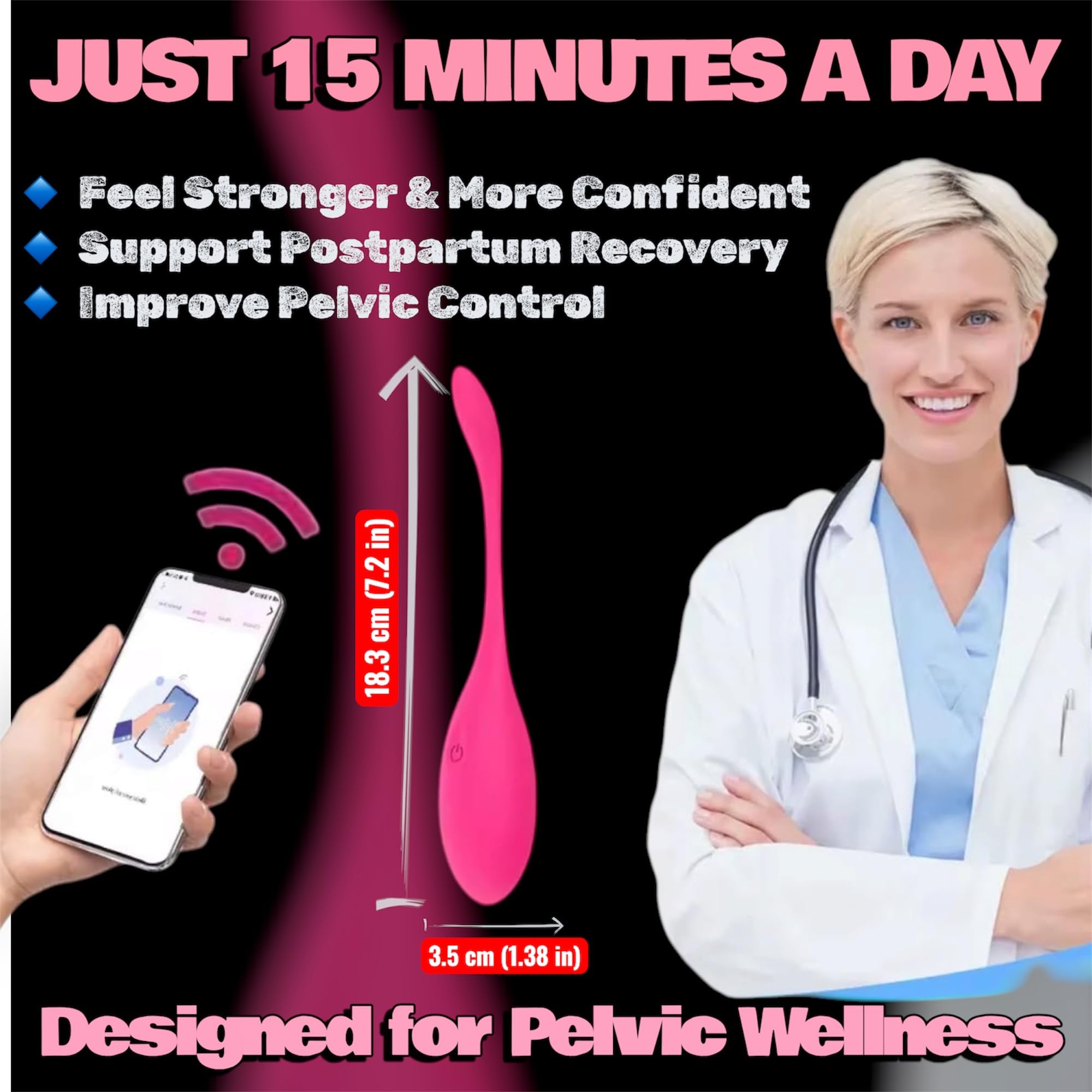 Mr. James Concepts Luxury App-Controlled Clitoral Vibrator for Couples, Wearable Bluetooth Egg, Quiet Discreet Panty Vibrator, Waterproof, USB Rechargeable, iOS & Android