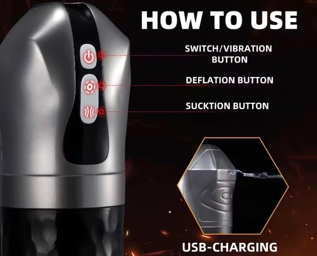 Mr. James Concepts Automatic Male Masturbator Cup – Dual Motor Hands-Free Stroker with 10 Vibration Modes & 5 Pressure Levels, 360° Adaptive Fit, Waterproof, USB Rechargeable – Refined Pleasure