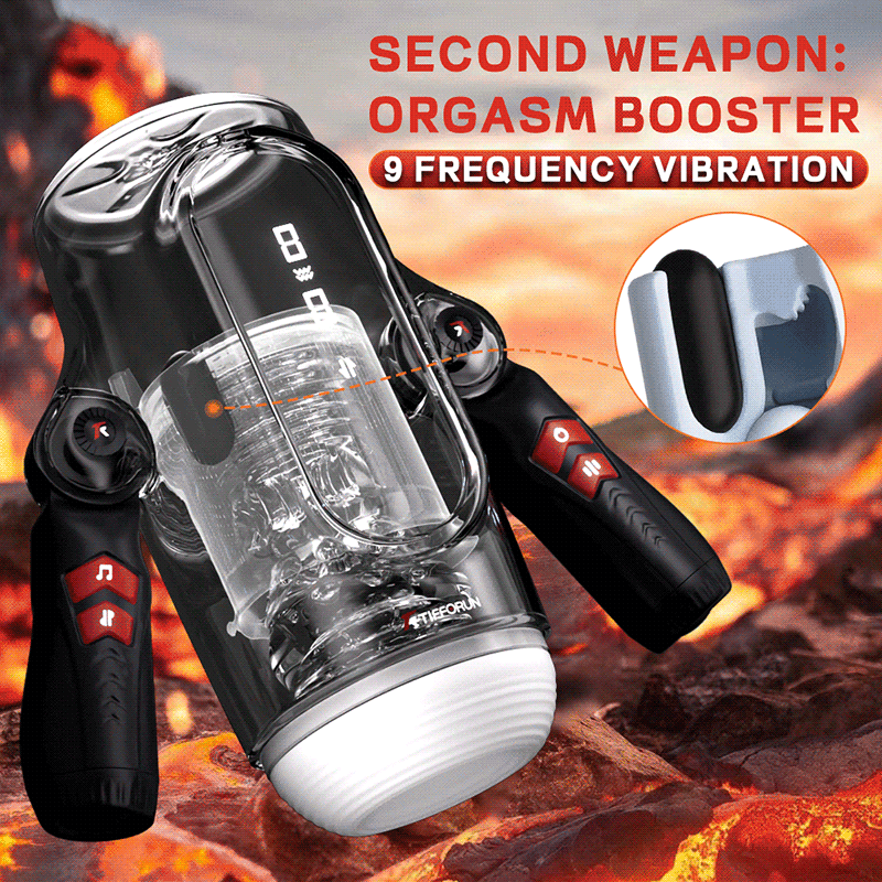Mr. James Concepts King K – Premium Fully Automatic Telescopic Male Masturbation Device with Heating, Actress Voice & LCD Display | 10-Speed USB Rechargeable Penis Massage Machine for Men