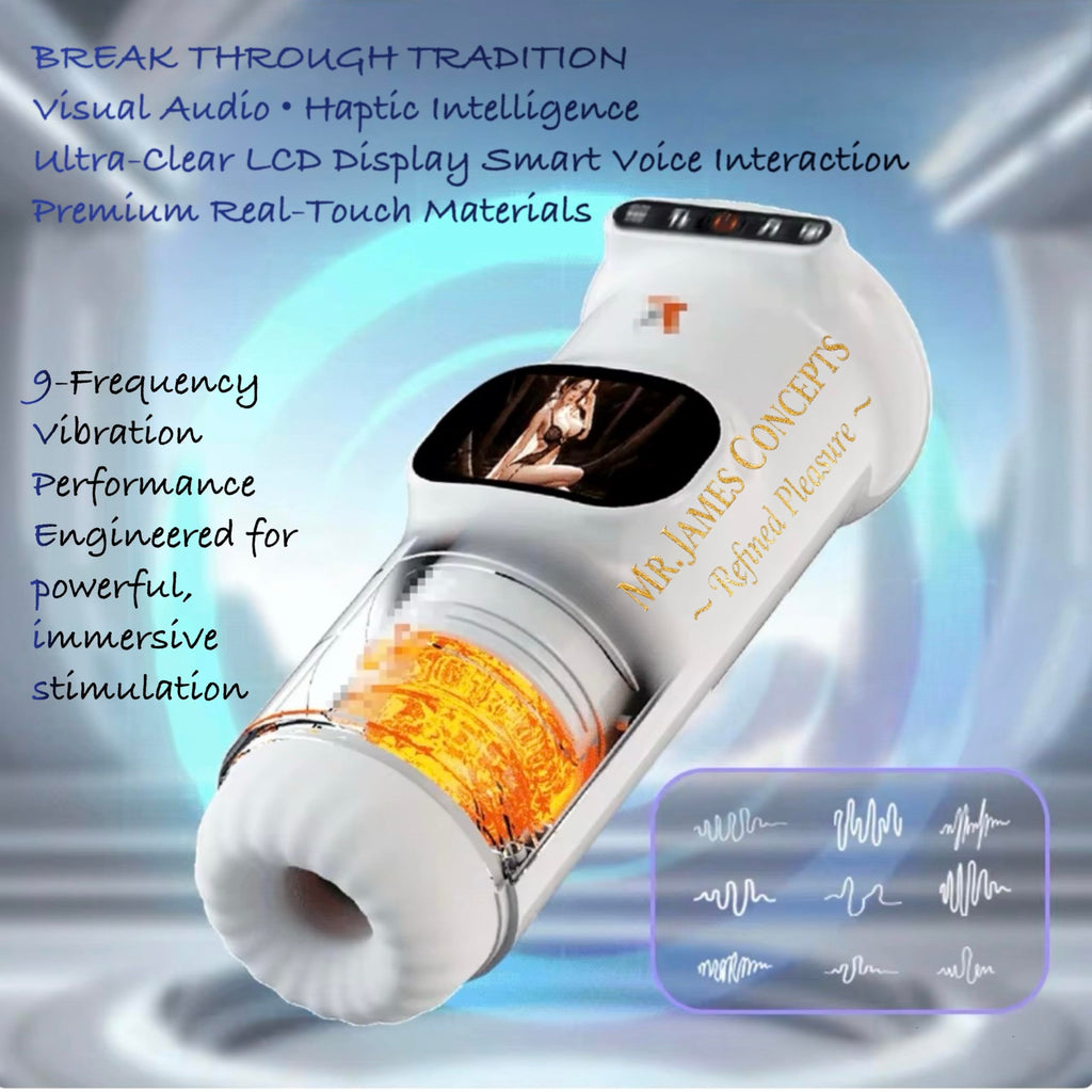 Mr James Concepts™ AURUM AI Pro 2026 – AI App-Controlled Heating & Telescopic Male Stimulation Device with Voice Interaction & LCD Display