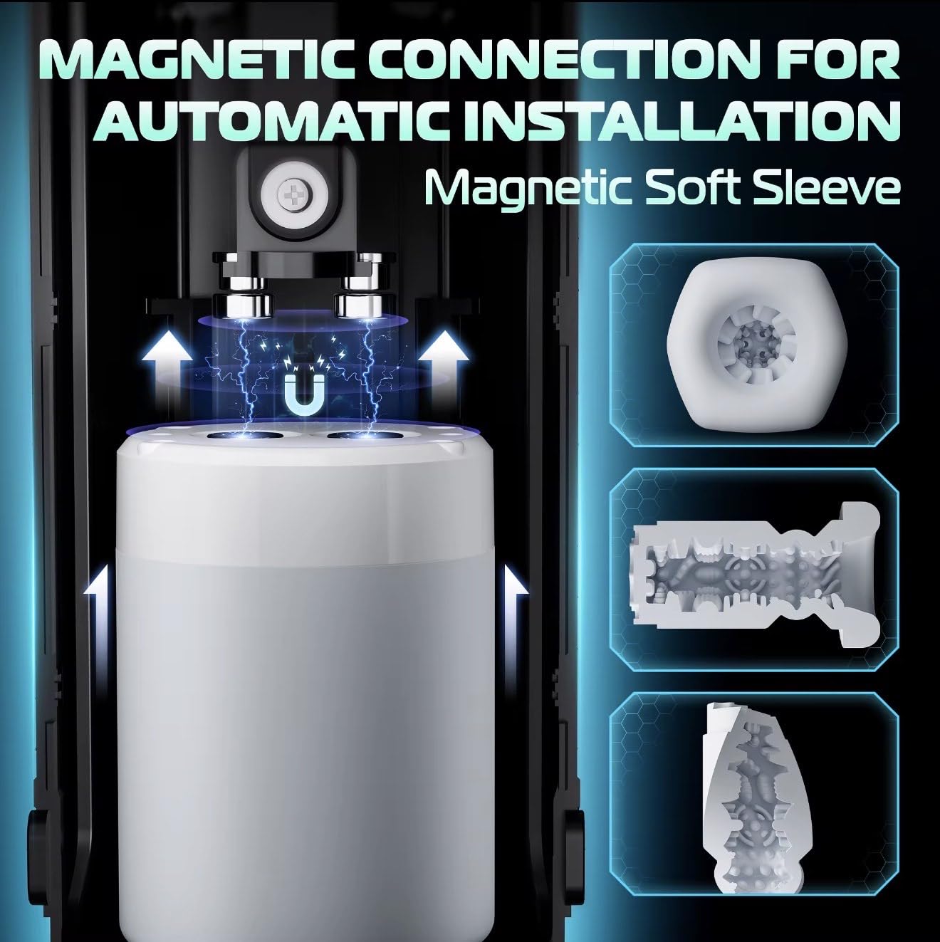 B-TITAN Smart Male Masturbator | 4-in-1 Premium Thrusting, Vibration, Heating & Drying | Cyberskin, LED Display, Magnetic Design | Mr James Concepts