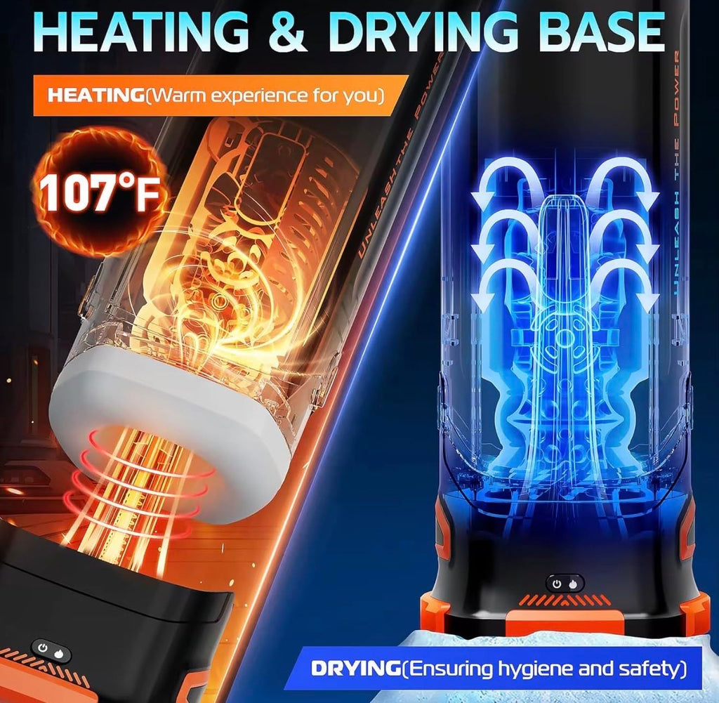 B-TITAN Smart Male Masturbator | 4-in-1 Premium Thrusting, Vibration, Heating & Drying | Cyberskin, LED Display, Magnetic Design | Mr James Concepts