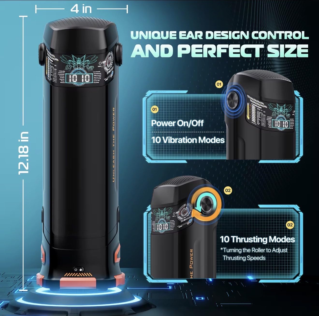 B-TITAN Smart Male Masturbator | 4-in-1 Premium Thrusting, Vibration, Heating & Drying | Cyberskin, LED Display, Magnetic Design | Mr James Concepts