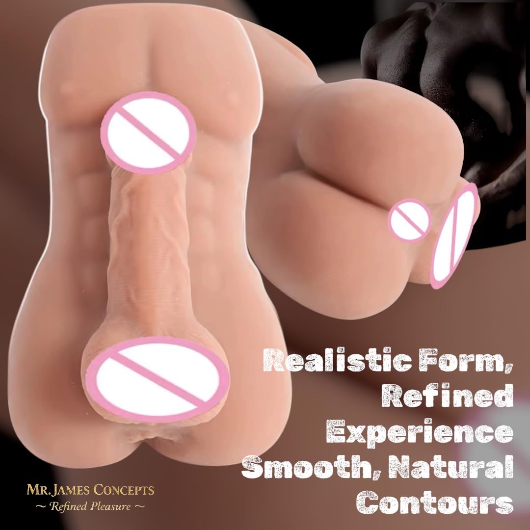 Mr. James Concepts Male Masturbator for Men – Soft Silicone Pocket Toy, Tight Tunnel, 6.3” Length, 3.54” Width – Premium Design – 1.32 lb – Discreet Pleasure Device