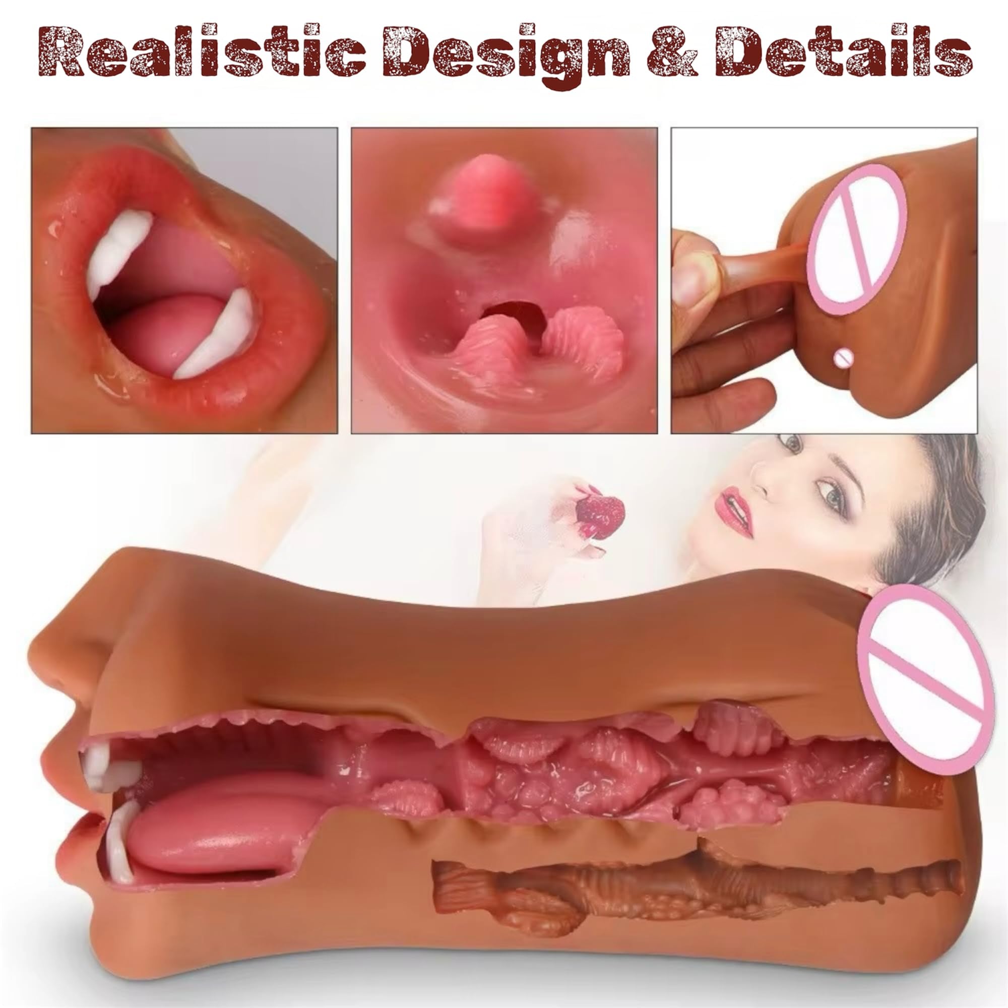 Mr. James™ Refined Pleasure 3-in-1 Male Masturbator – Multi-Entry Textured Design | Soft TPE | Easy to Clean | Premium Adult Toy