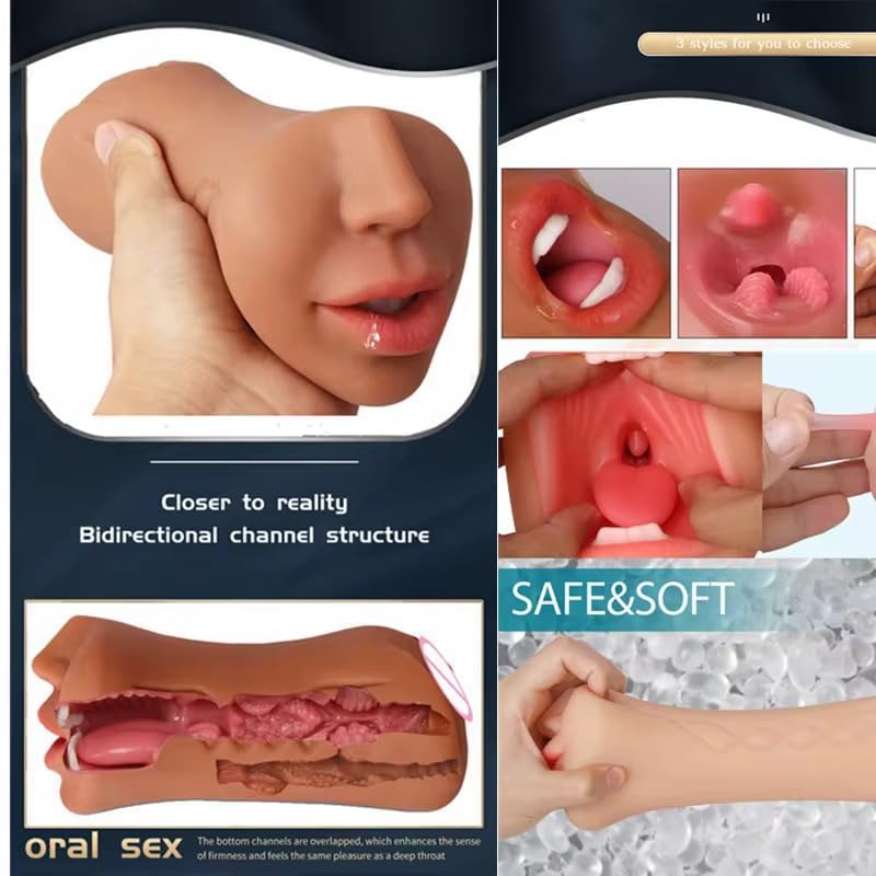 Mr. James™ Refined Pleasure 3-in-1 Male Masturbator – Multi-Entry Textured Design | Soft TPE | Easy to Clean | Premium Adult Toy
