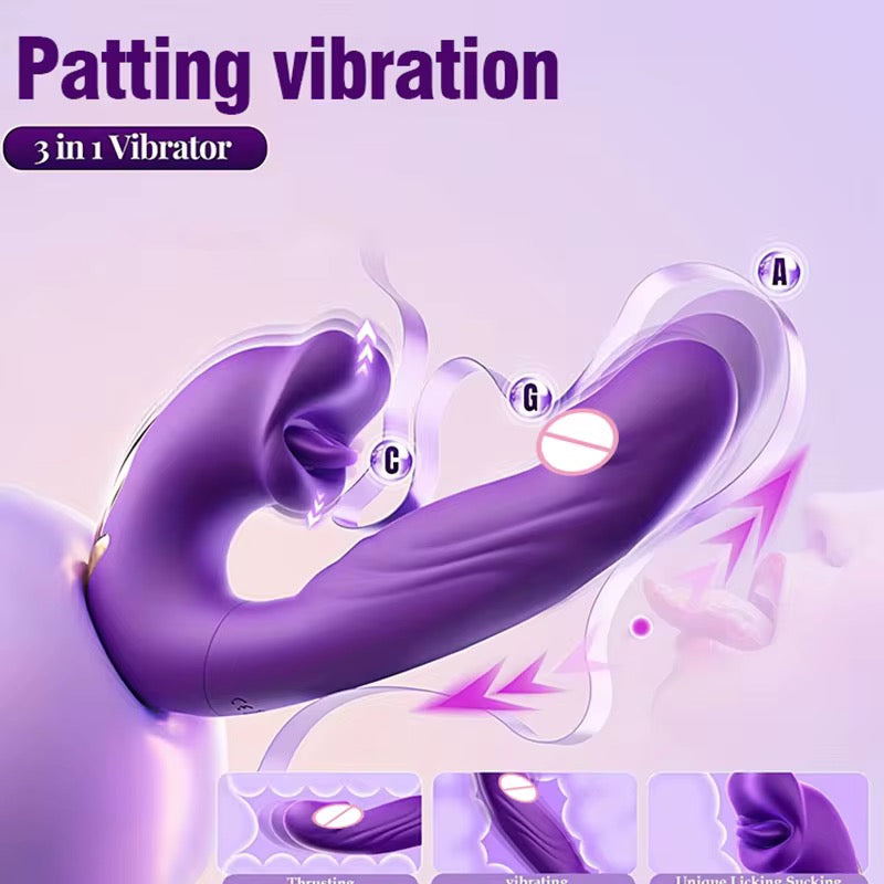 Mr. James™ 3-in-1 G-Spot Vibrator for Women – 7 Flapping, 7 Vibration & 5 Licking Modes – Magnetic USB Rechargeable, Waterproof, Quiet Clitoral & Anal Stimulator