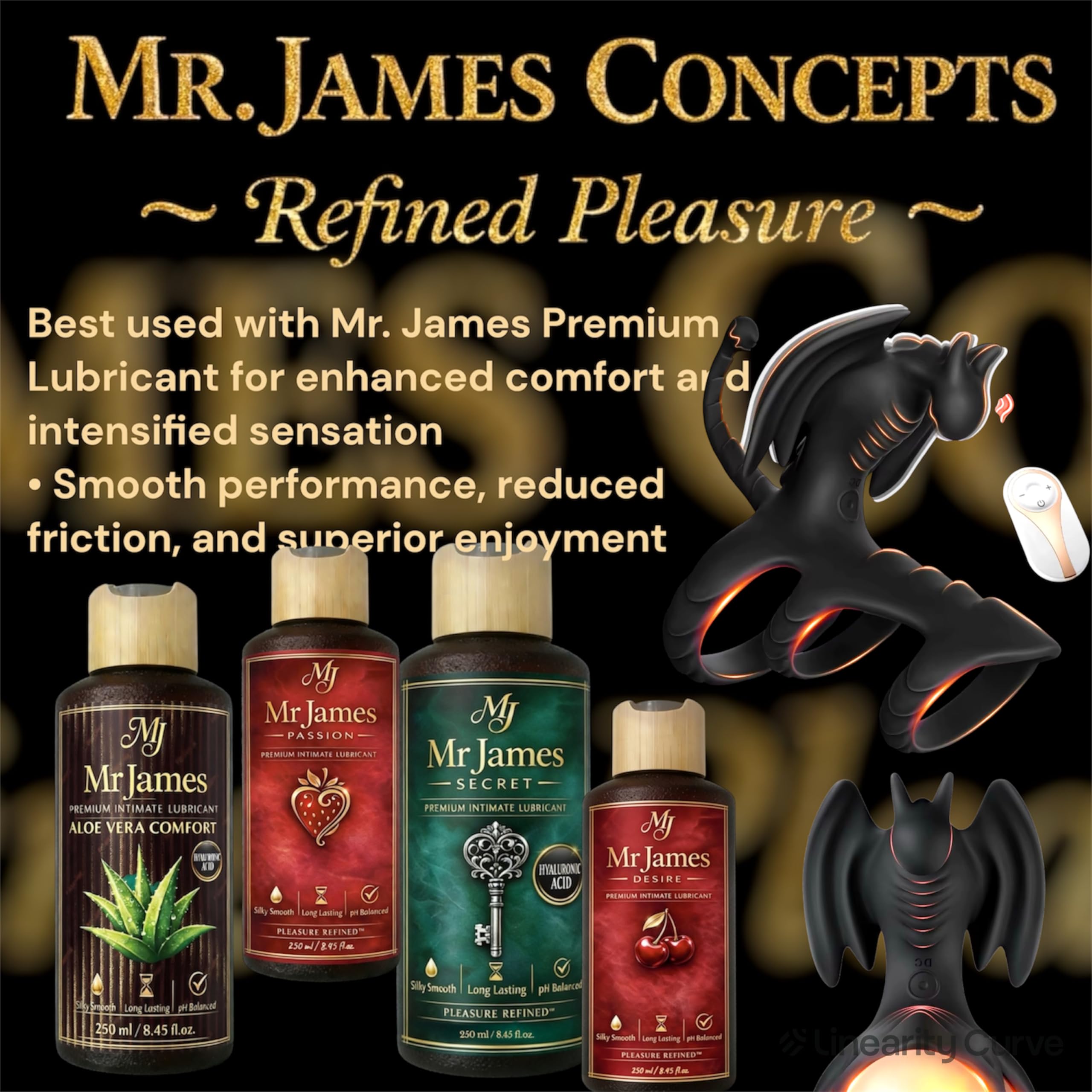 Mr James Locking Ring Men’s Vibration – Wireless Remote Control Adult Toy, Dragon-Shaped Stimulator, 10 Powerful Vibration Modes, Physical Endurance Enhancer for Couples