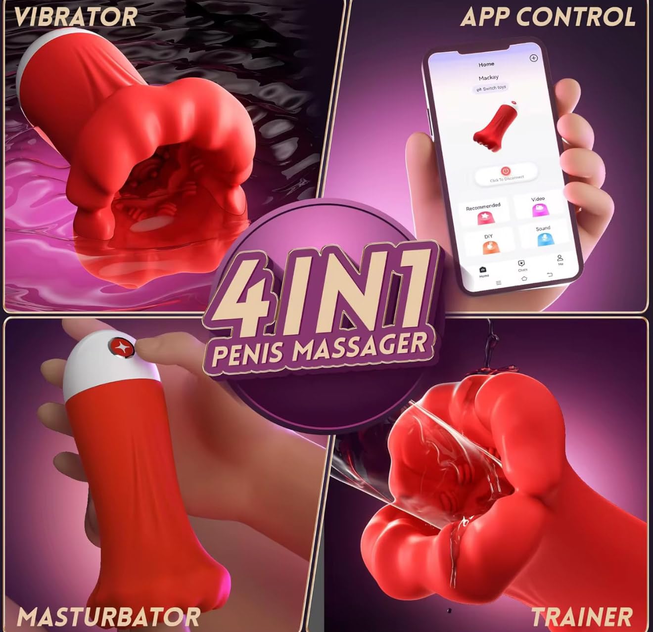Mr. James™ 4-in-1 Smart Male Trainer – Deep Wrap Massager with App Control, Multi-Mode Vibration & Suction | Pleasure Refined