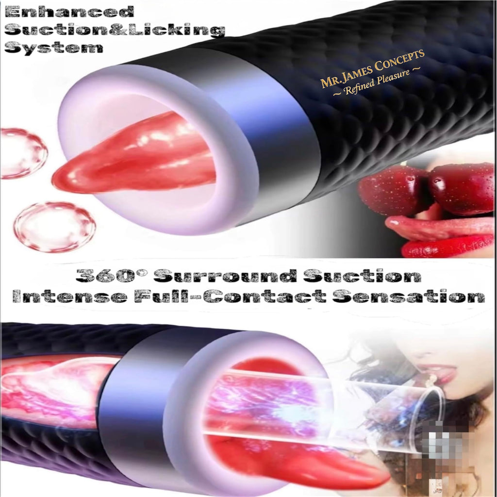 Mr. James Concepts Automatic Male Masturbator Cup – Dual Motor Hands-Free Stroker with 10 Vibration Modes & 5 Pressure Levels, 360° Adaptive Fit, Waterproof, USB Rechargeable – Refined Pleasure