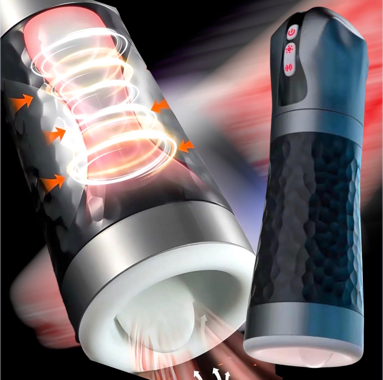 Mr. James Concepts Automatic Male Masturbator Cup – Dual Motor Hands-Free Stroker with 10 Vibration Modes & 5 Pressure Levels, 360° Adaptive Fit, Waterproof, USB Rechargeable – Refined Pleasure