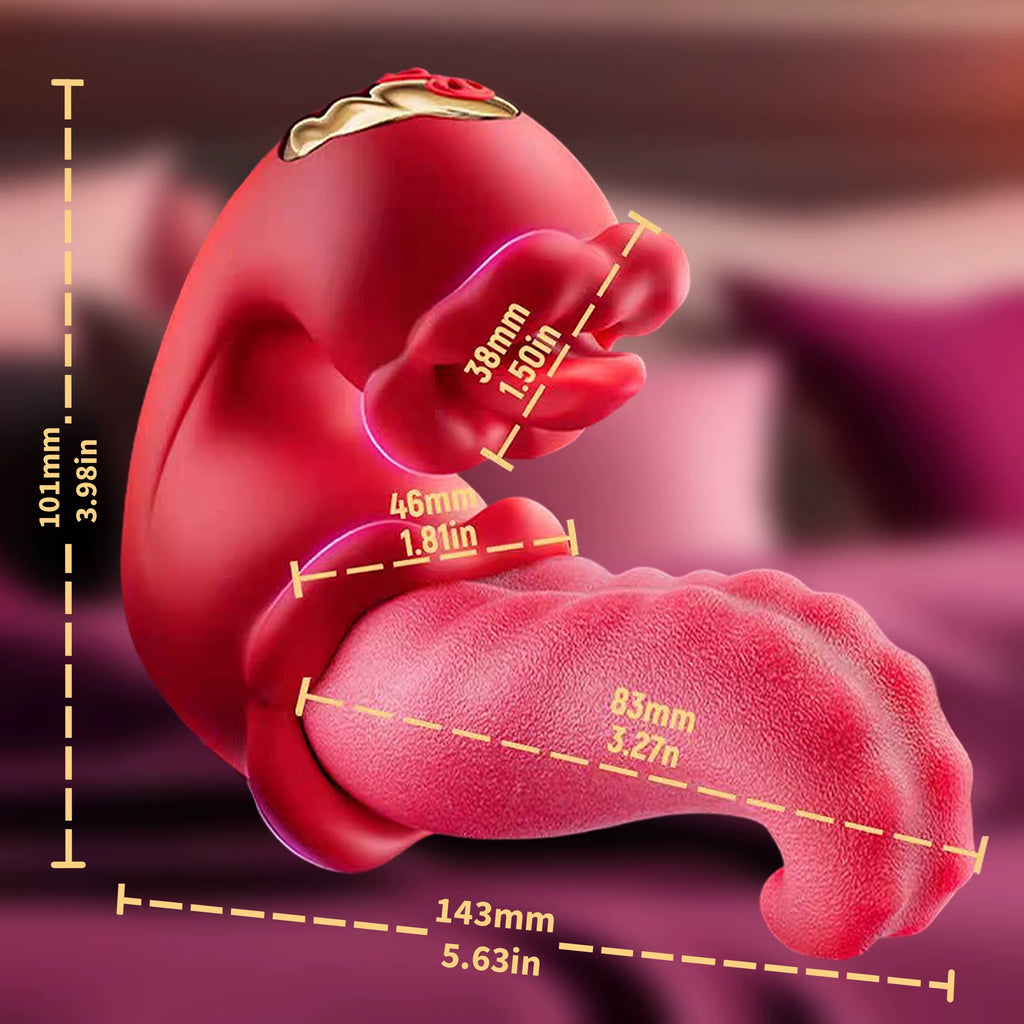 Mr. James™ 4-in-1 G Spot & Clitoral Vibrator – Double Tongue Licking, Nipple Stimulator, 10 Vibration Modes – Rechargeable Adult Toy for Women