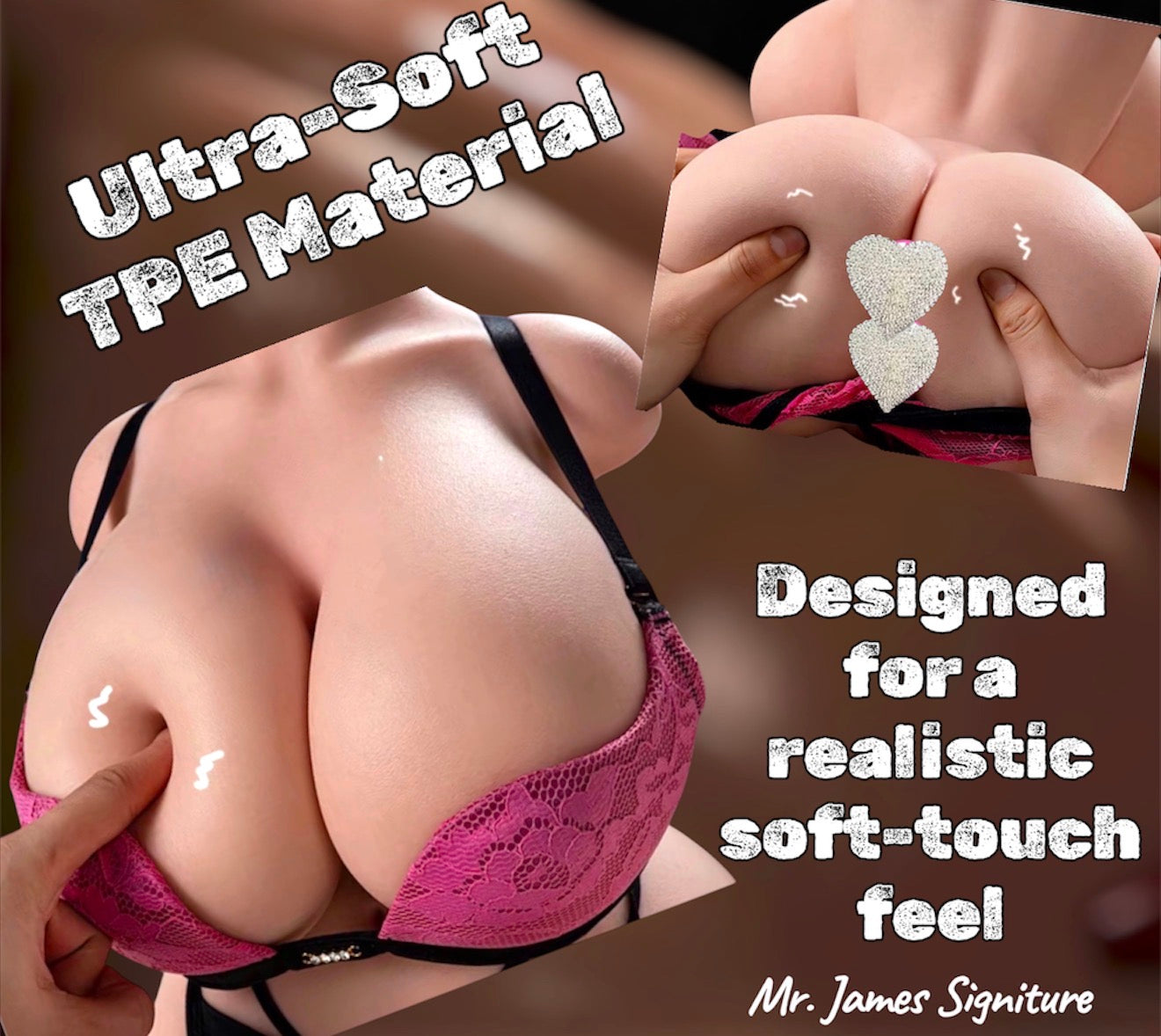 Mr. James Concepts Bella Torso – Premium TPE Female Torso, Realistic Curves, Soft Touch, 1600g