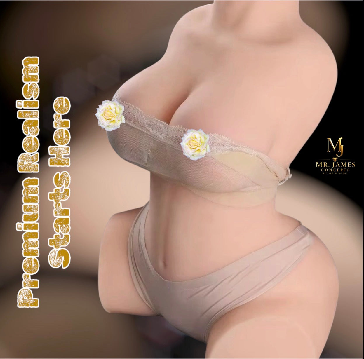 Mr. James Concepts Bella Torso – Premium TPE Female Torso, Realistic Curves, Soft Touch, 1600g