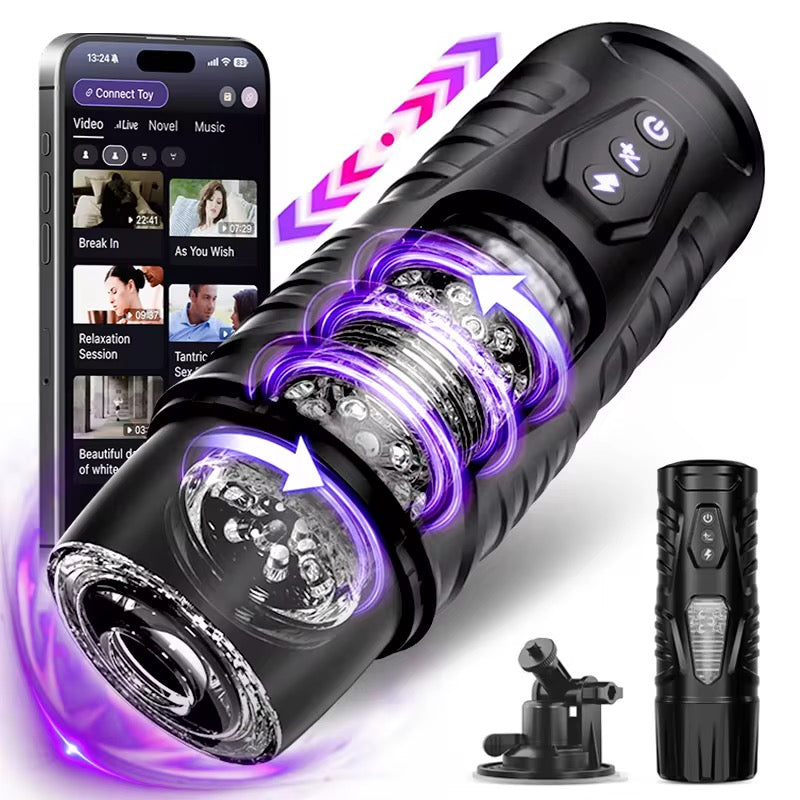 Mr. James™ Buck Knight – 6-in-1 App-Controlled Thrusting & Rotating Masturbator | Smart Penis Trainer with AI Modes & Turbo Power
