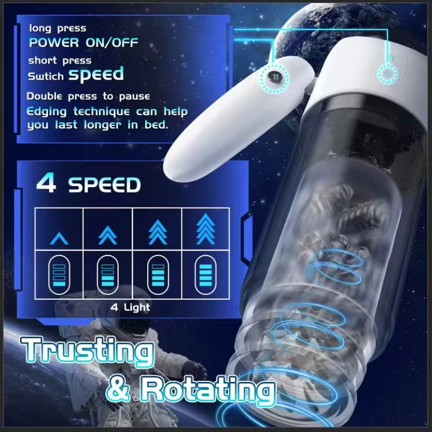 Mr. James™ Thrust & Rotate – Next-Gen Automatic Male Masturbator | Dual Entrance | USB-C Rechargeable | 7 LED Modes