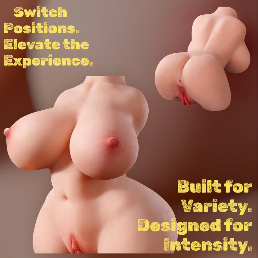 Mr James Concepts Dual Channel Male comfort Torso 2.85KG – Soft TPE Realistic Body, 2 Entries, 30cm Height, 50cm Hips, 46cm Bust, Ultra Curvy Design, Easy Clean Pocket Toy