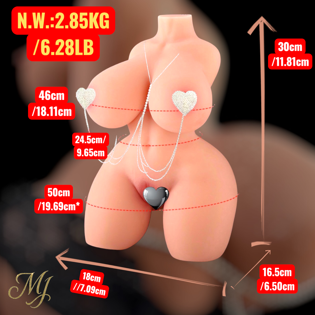 Mr James Concepts Dual Channel Male Pleasure Torso 2.85KG – Soft TPE Realistic Body, 2 Entries, 30cm Height, 50cm Hips, 46cm Bust, Ultra Curvy Design, Easy Clean Pocket Toy