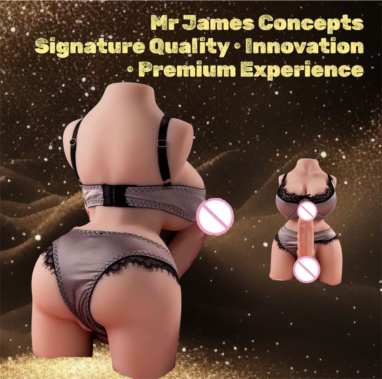 Mr James Concepts Premium Dual Anatomy Torso – 5.5KG Realistic Body Design with Soft TPE, Multi-Entry Experience, Waterproof Adult Toy