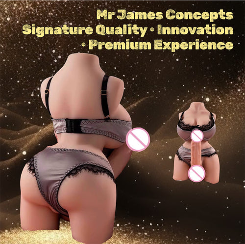 Mr James Concepts Premium Dual Anatomy Torso – 5.5KG Realistic Body Design with Soft TPE, Multi-Entry Experience, Waterproof Adult Toy
