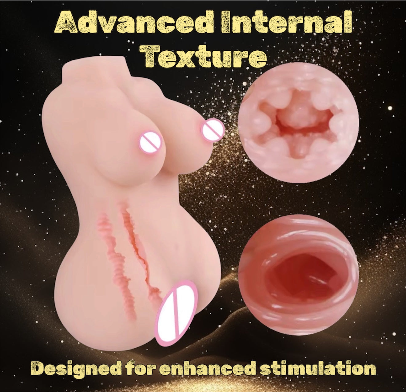 Premium Silicone Pocket Cup – Soft TPE Male Masturbator with Curved Body Design, Realistic Texture, Easy Clean – 550g