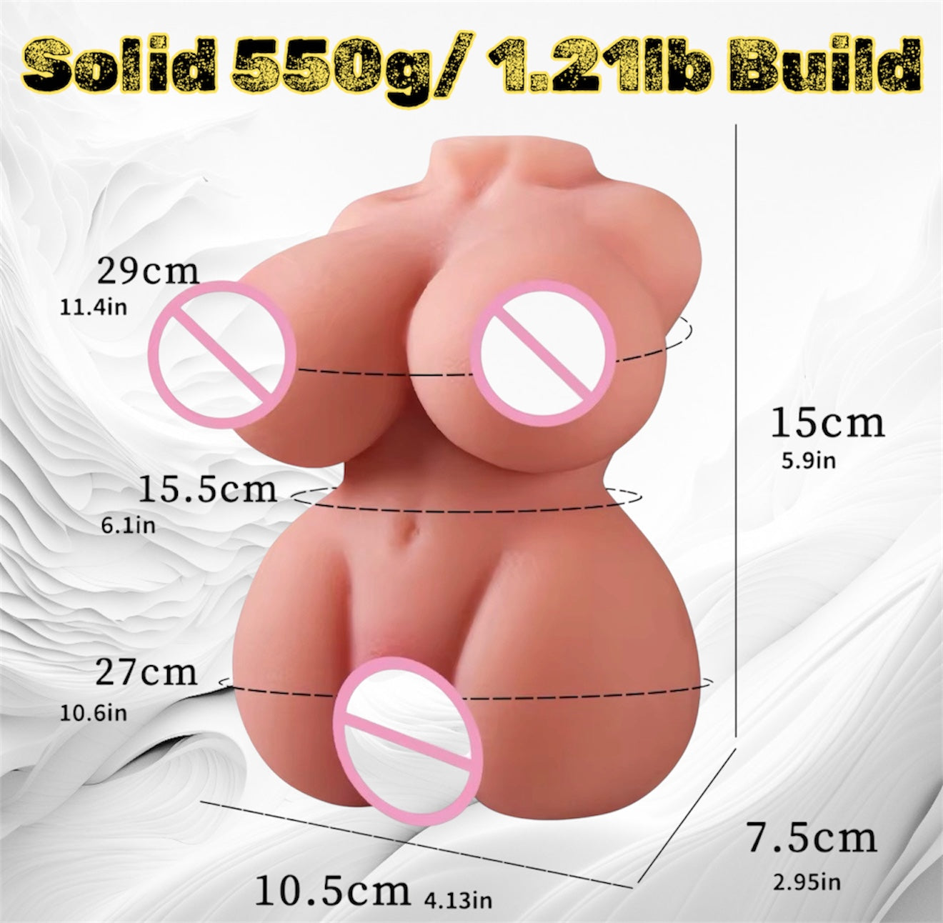 Premium Silicone Pocket Cup – Soft TPE Male Masturbator with Curved Body Design, Realistic Texture, Easy Clean – 550g