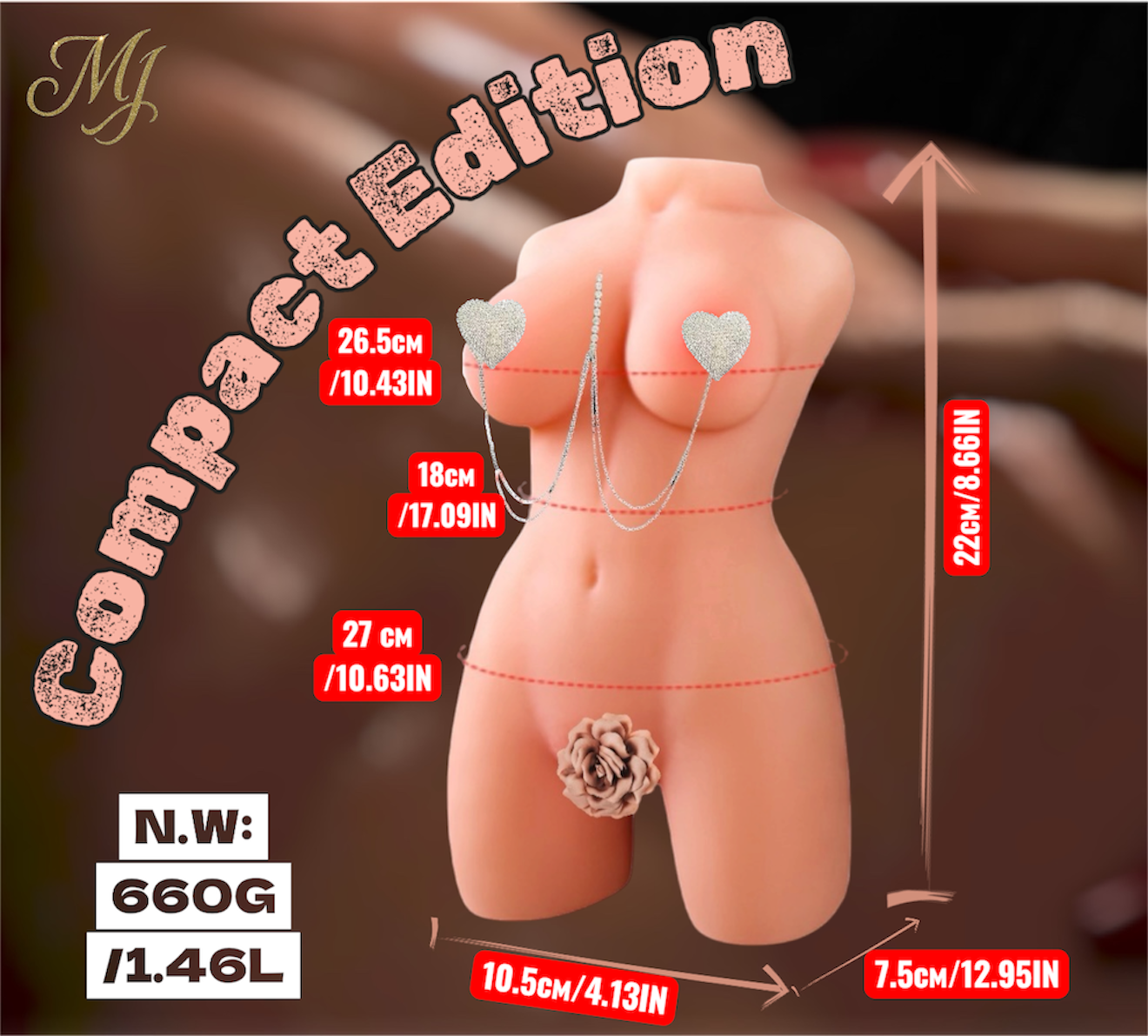 Mr. James Concepts Premium Dual Channel Torso Collection – Soft TPE Male Masturbator with Realistic Texture & Weighted Feel