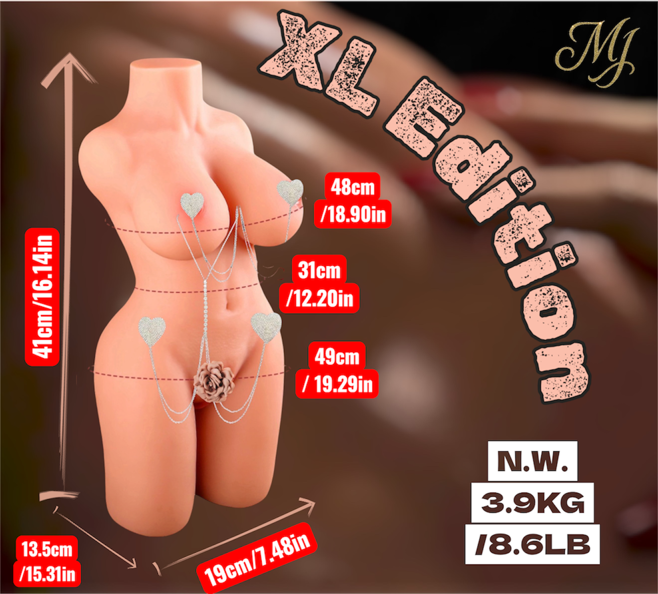 Mr. James Concepts Premium Dual Channel Torso Collection – Soft TPE Male Masturbator with Realistic Texture & Weighted Feel