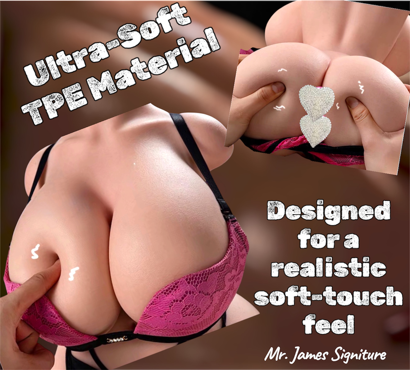 Mr. James Concepts Premium Dual Channel Torso Collection – Soft TPE Male Masturbator with Realistic Texture & Weighted Feel