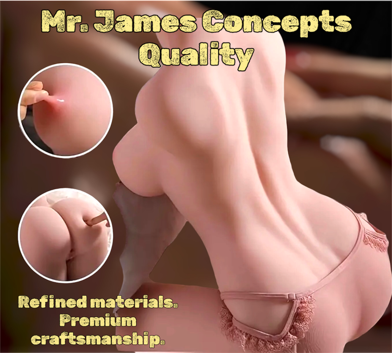 Mr. James Concepts Premium Dual Channel Torso Collection – Soft TPE Male Masturbator with Realistic Texture & Weighted Feel