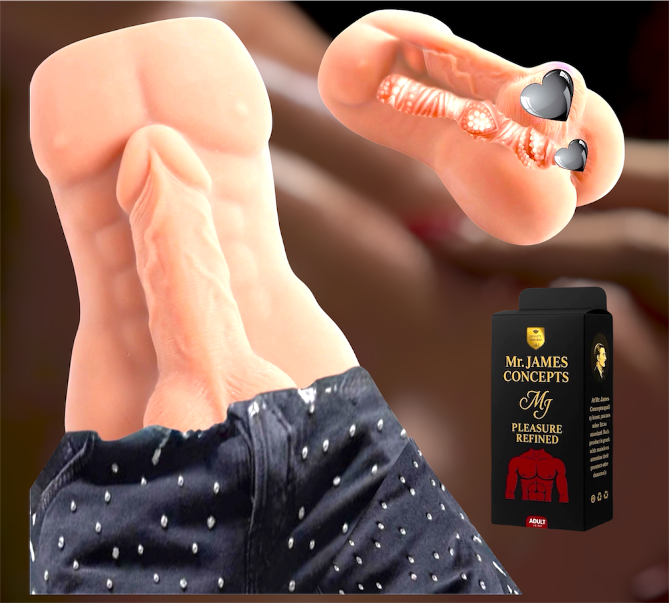 Mr. James Concepts Male Masturbator for Men – Soft Silicone Pocket Toy, Tight Tunnel, 6.3” Length, 3.54” Width – Premium Design – 1.32 lb – Discreet Pleasure Device