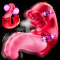 Mr. James™ 4-in-1 G Spot & Clitoral Vibrator – Double Tongue Licking, Nipple Stimulator, 10 Vibration Modes – Rechargeable Adult Toy for Women