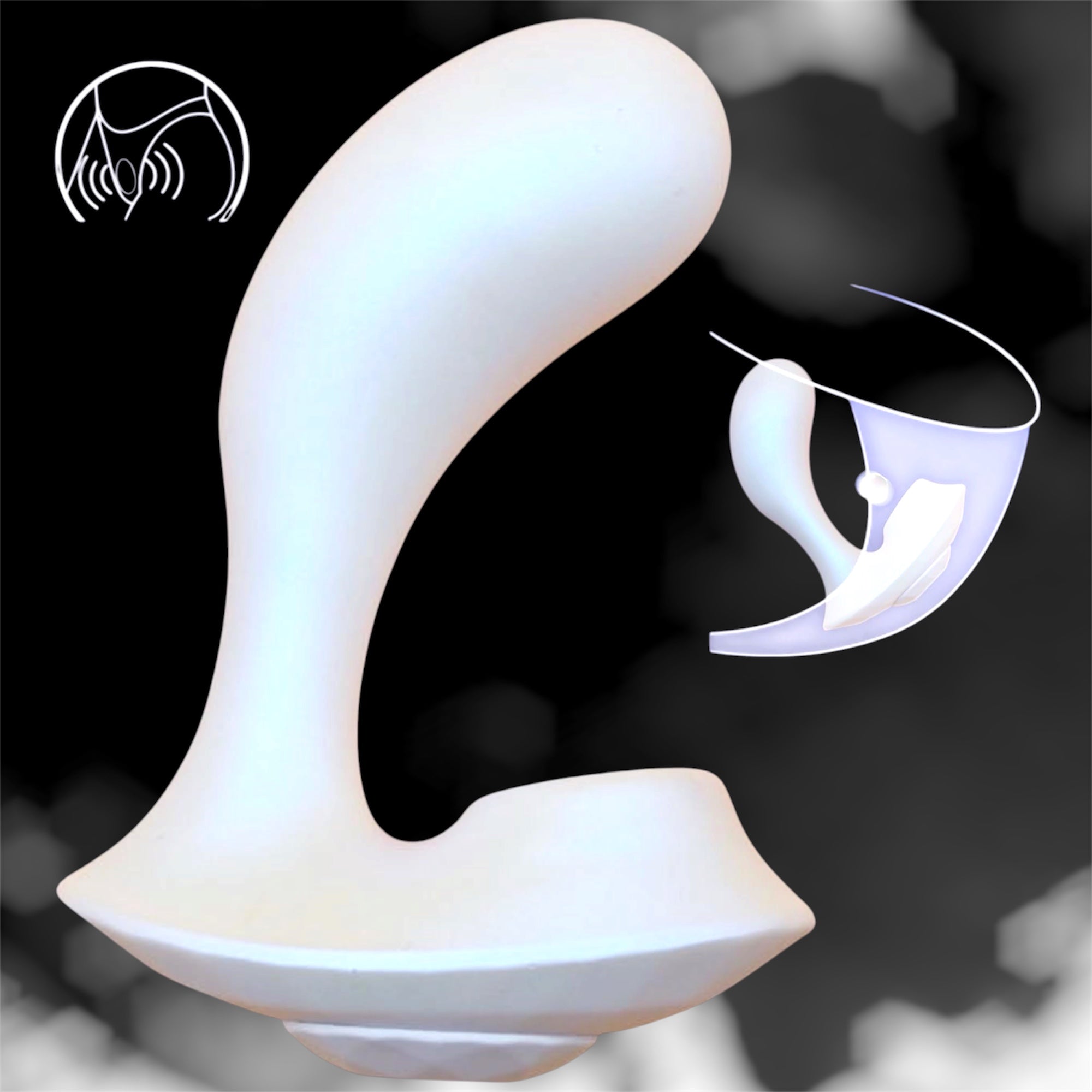 Mr James Concepts White Pearl Wearable Vibrator – Dual Head Clitoral & G-Spot Stimulator, 10 Vibration Modes + 5 Flapping Modes, Magnetic Charging, ABS&Silicone, Ultra Quiet, Premium Intimate Massager