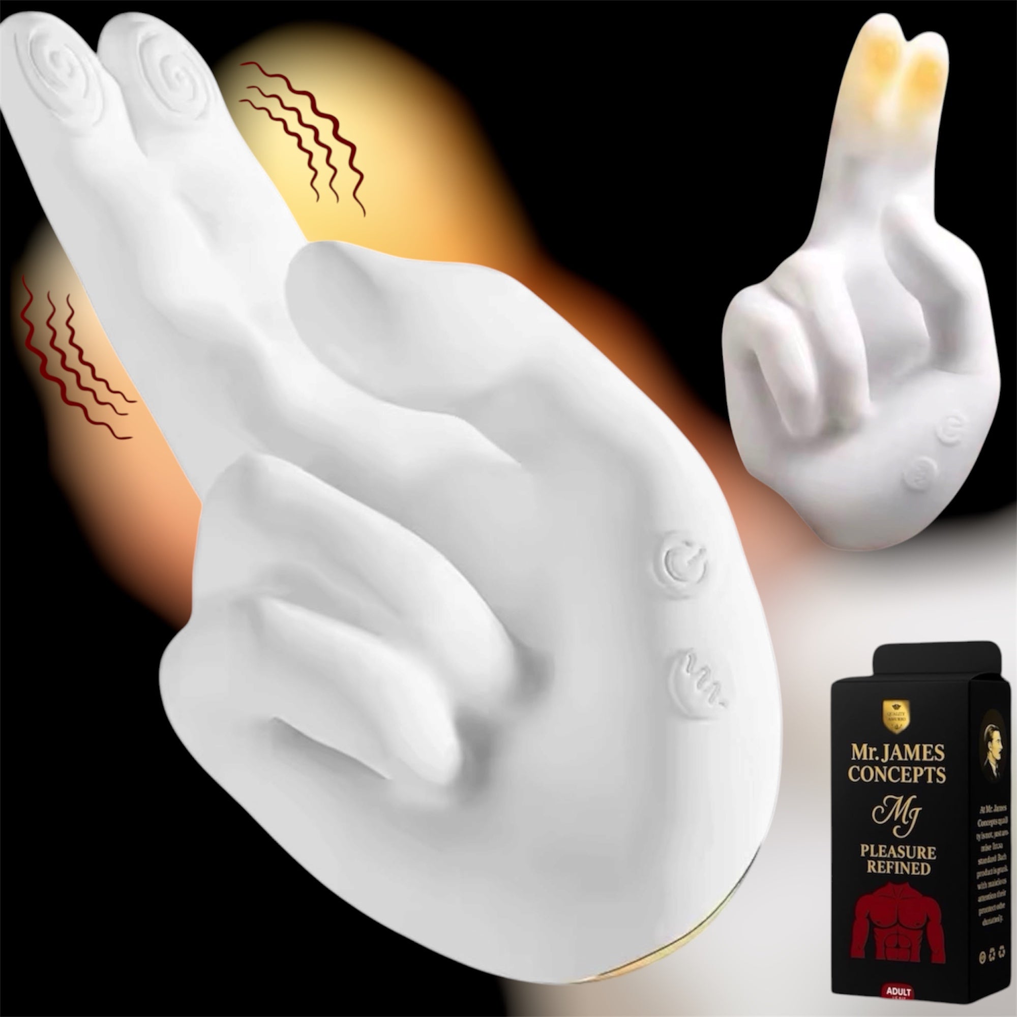 Mr James Concepts Refined Pleasure – Premium Simulated Right-Handed G-Spot & Clitoral Massager, 10-Frequency Heating Vibrator, USB Rechargeable, 100% Waterproof, Silicone & ABS, 2026 Model