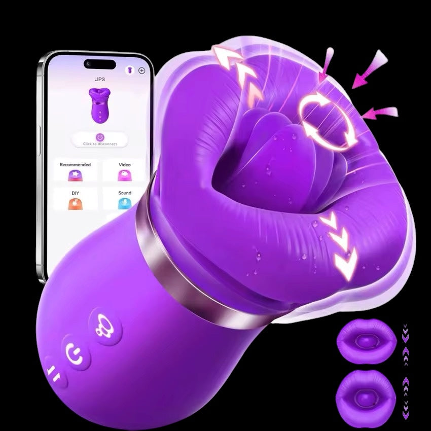 Mr. James™ 5-in-1 Smart Pleasure Device – APP-Controlled Kiss Vibrator with Licking, Vibration & Suction – Ergonomic Design for External Intimate Massage – Rechargeable & Waterproof