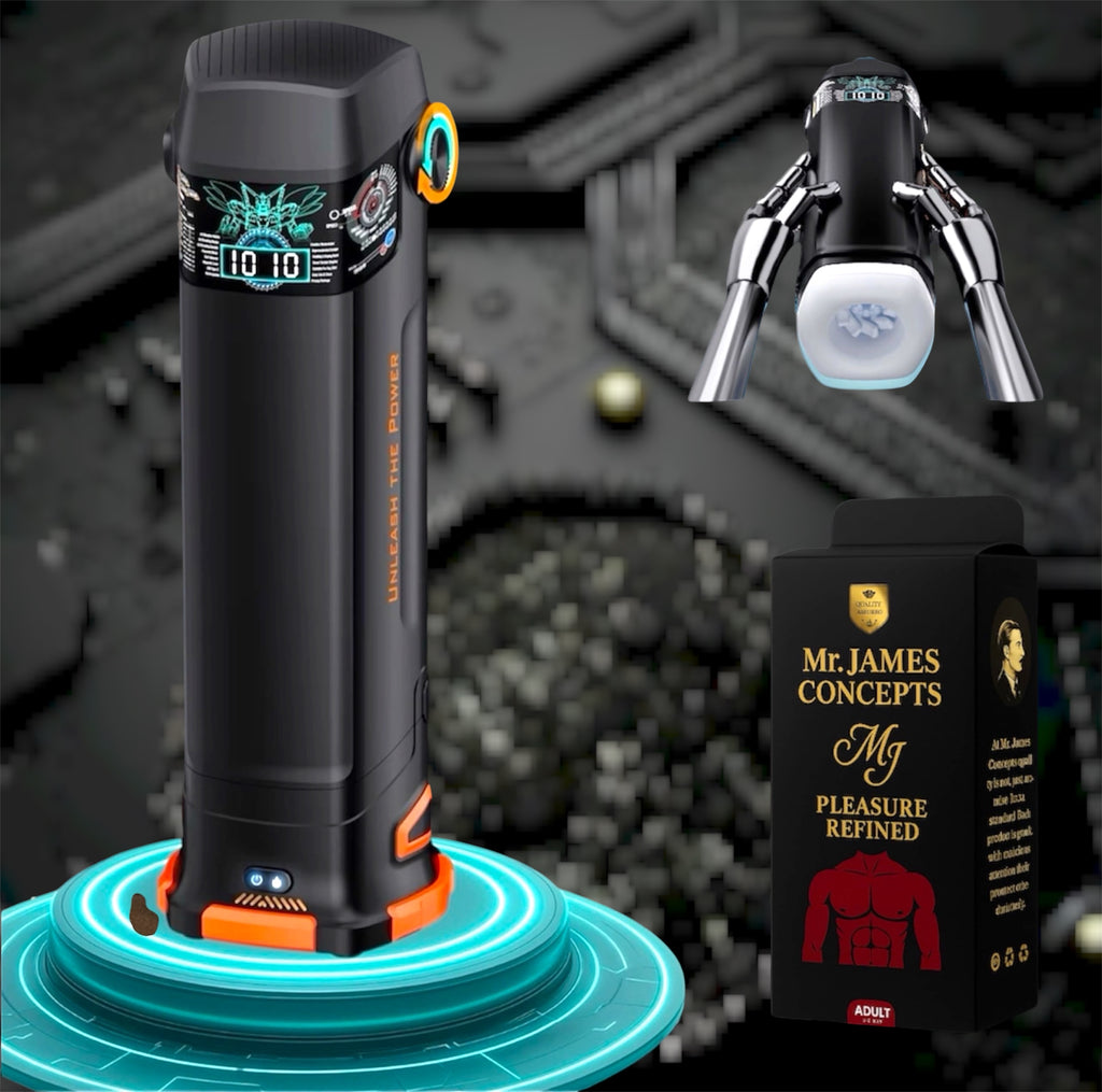 B-TITAN Smart Male Masturbator | 4-in-1 Premium Thrusting, Vibration, Heating & Drying | Cyberskin, LED Display, Magnetic Design | Mr James Concepts