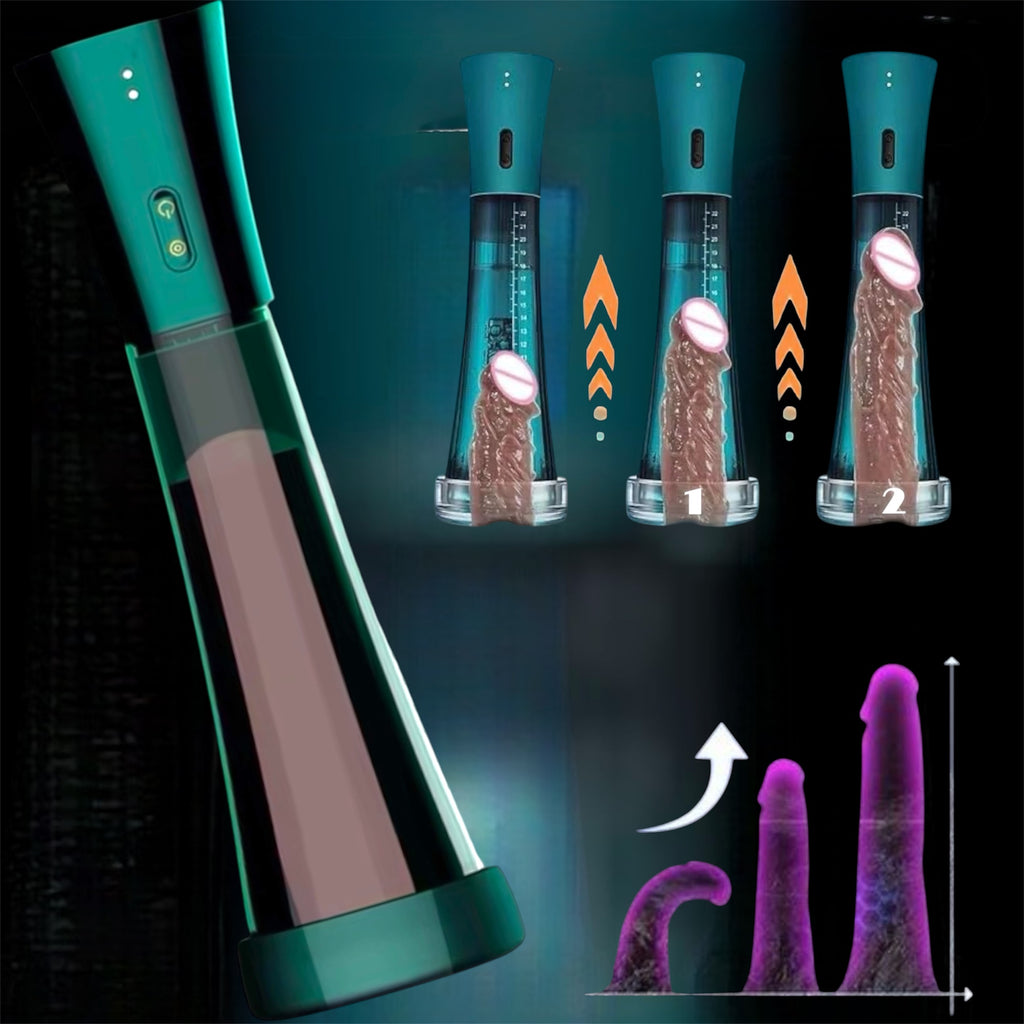 Mr. James Concepts — Refined Pleasure | Electric 2-in-1 Penis Pump & Vibrating Masturbator, 3 Suction Modes, TPE Sleeve, Magnetic Recharge,Daily-Use, Male Trainer & Vacuum Penis Enlargement Device
