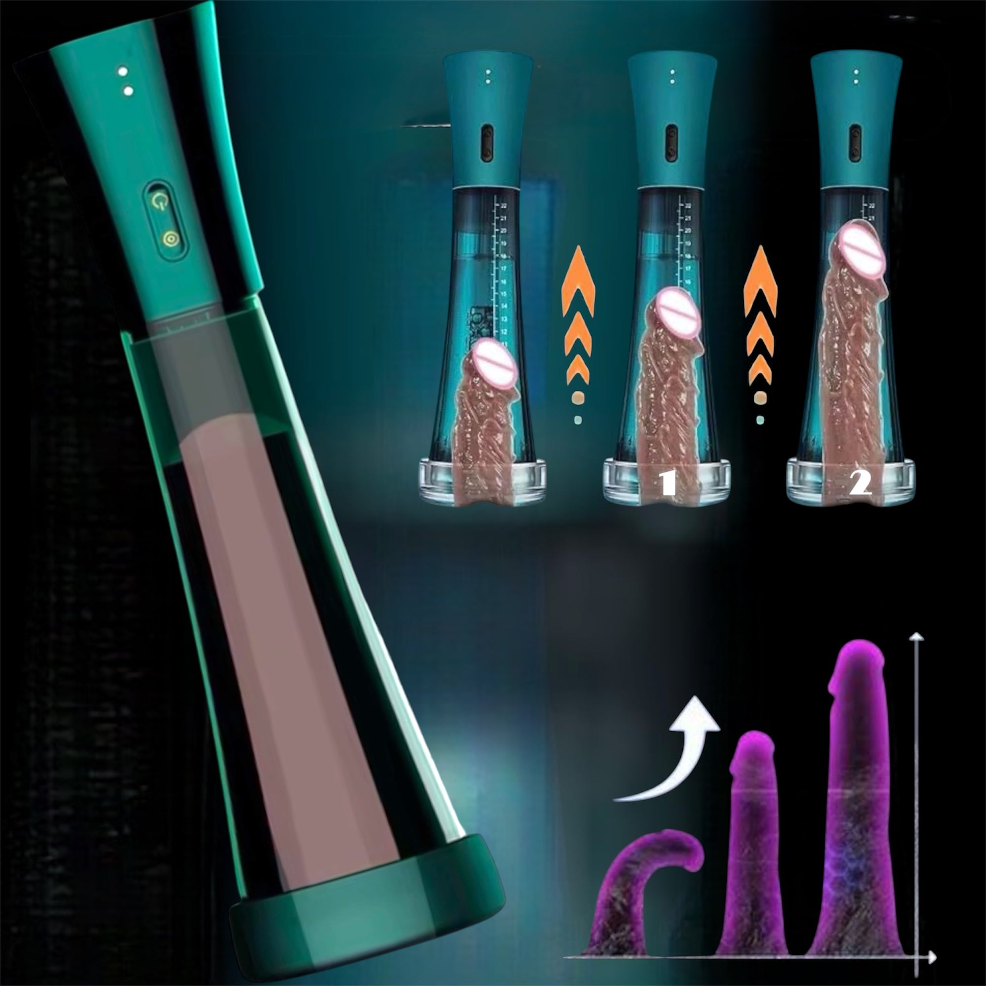 Mr. James Concepts — Refined Pleasure | Electric 2-in-1 Penis Pump & Vibrating Masturbator, 3 Suction Modes, TPE Sleeve, Magnetic Recharge,Daily-Use, Male Trainer & Vacuum Penis Enlargement Device
