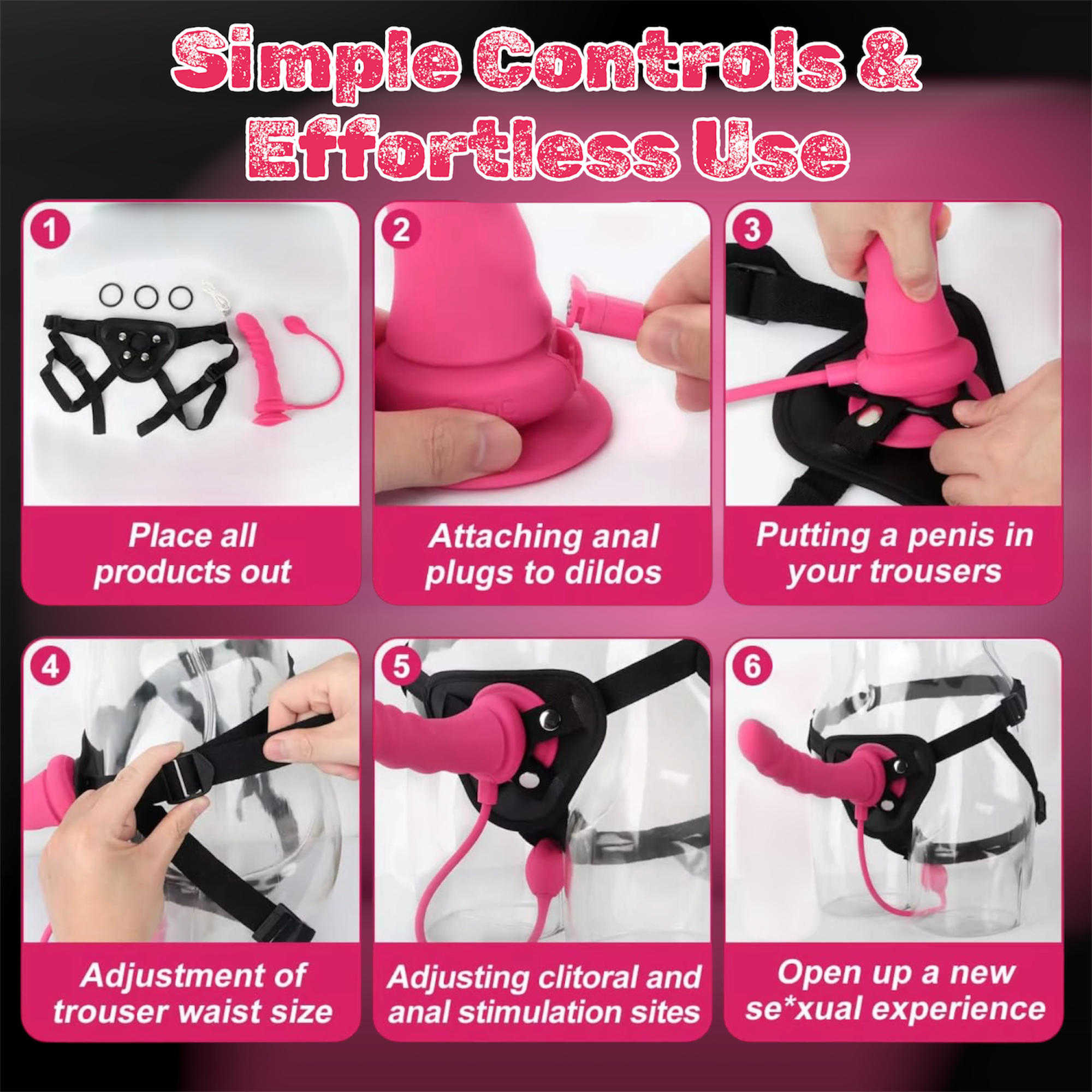 Mr. James Strap-On Dildo with App Control – 9 Vibrations, Rosebud Anal Plug, USB Rechargeable – Lesbian & Couple Toy by Pleasure Refines