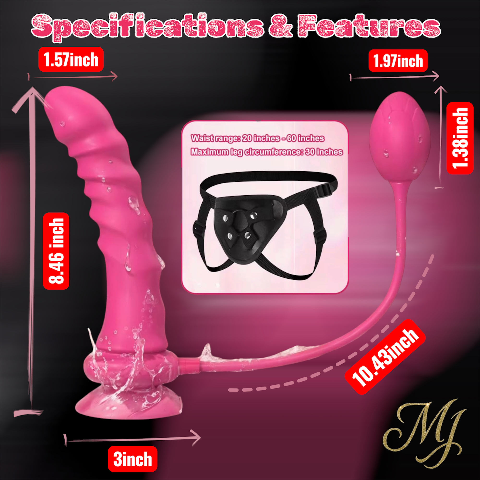 Mr. James Strap-On Dildo with App Control – 9 Vibrations, Rosebud Anal Plug, USB Rechargeable – Lesbian & Couple Toy by Pleasure Refines