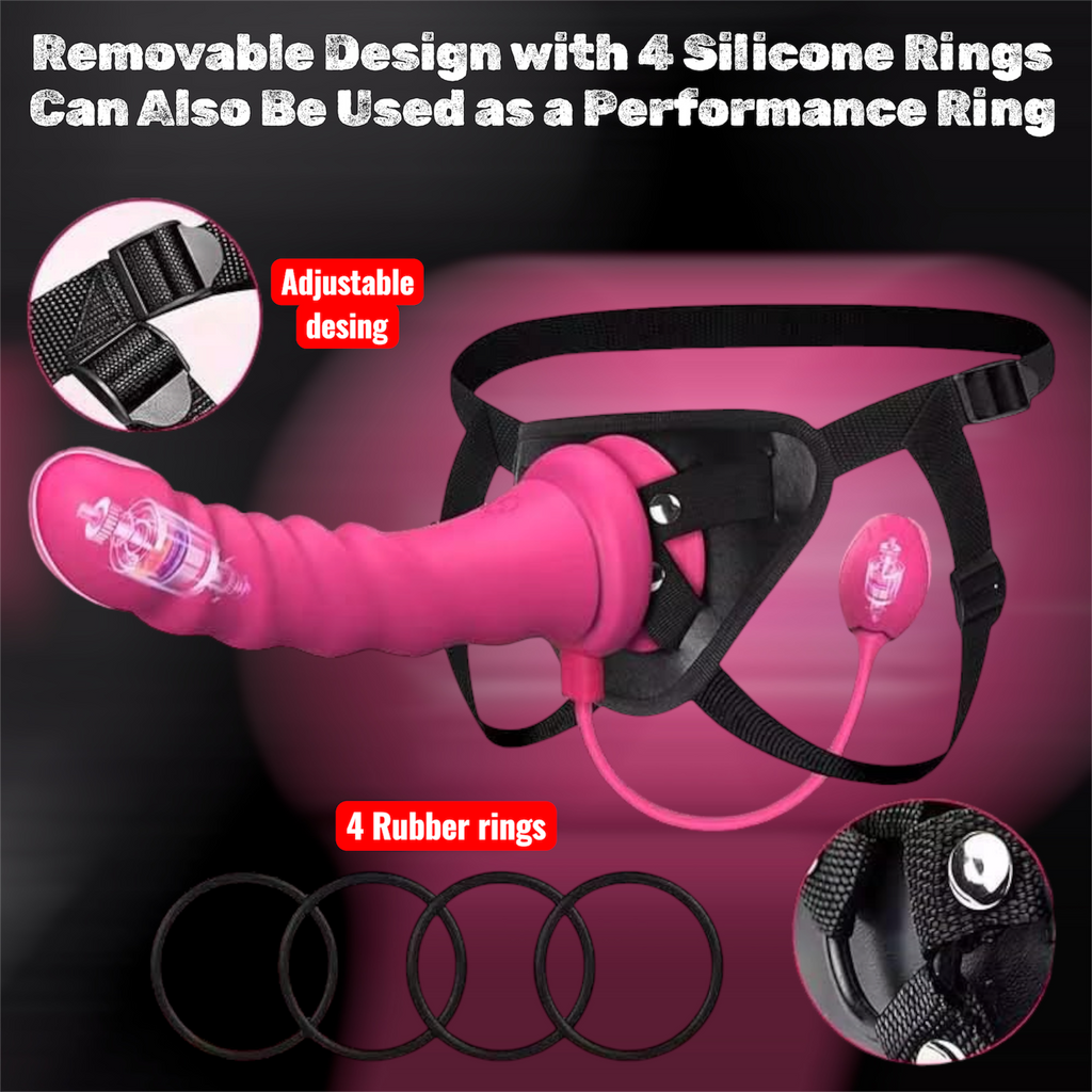 Mr. James Strap-On Dildo with App Control – 9 Vibrations, Rosebud Anal Plug, USB Rechargeable – Lesbian & Couple Toy by Pleasure Refines
