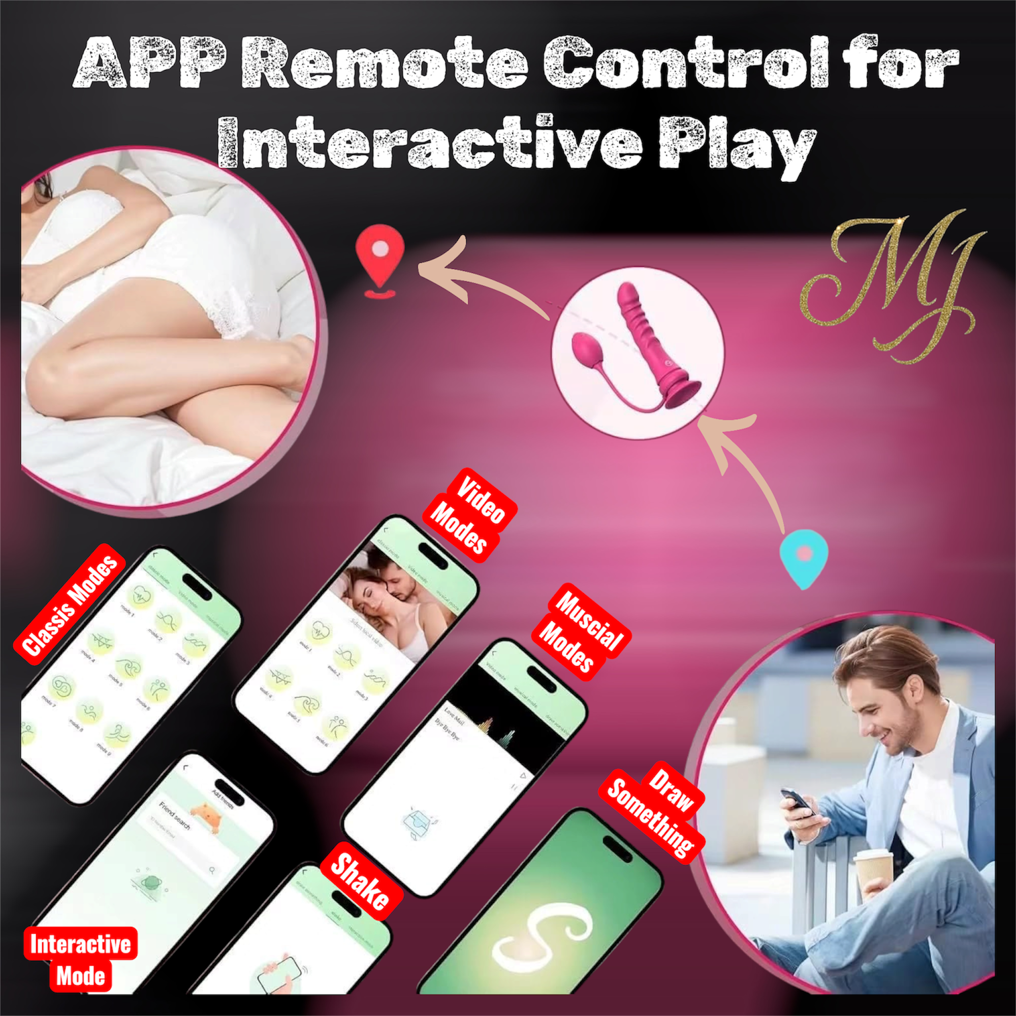 Mr. James Strap-On Dildo with App Control – 9 Vibrations, Rosebud Anal Plug, USB Rechargeable – Lesbian & Couple Toy by Pleasure Refines