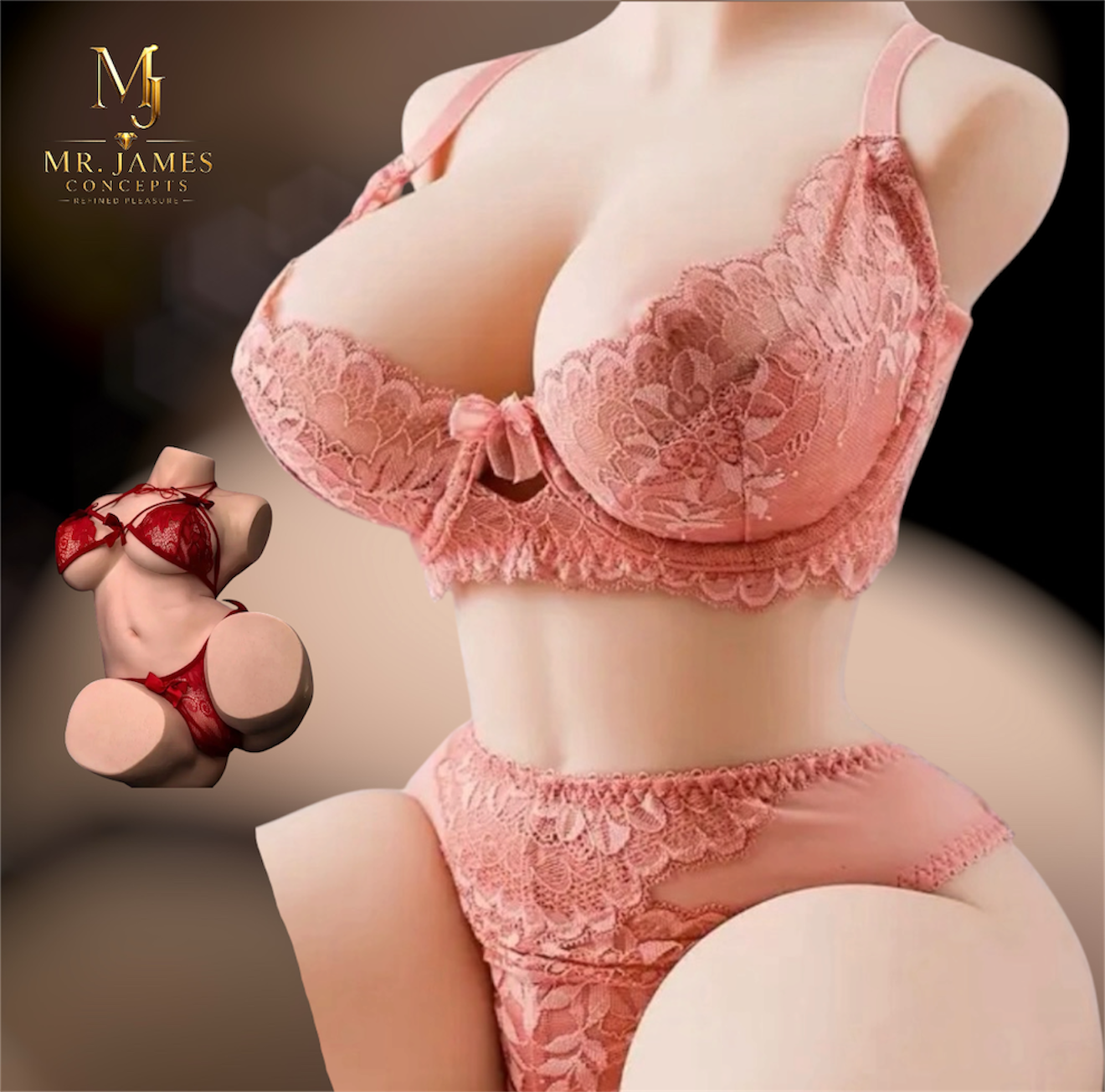 Mr. James Concepts Bella Torso – Premium TPE Female Torso, Realistic Curves, Soft Touch, 1600g