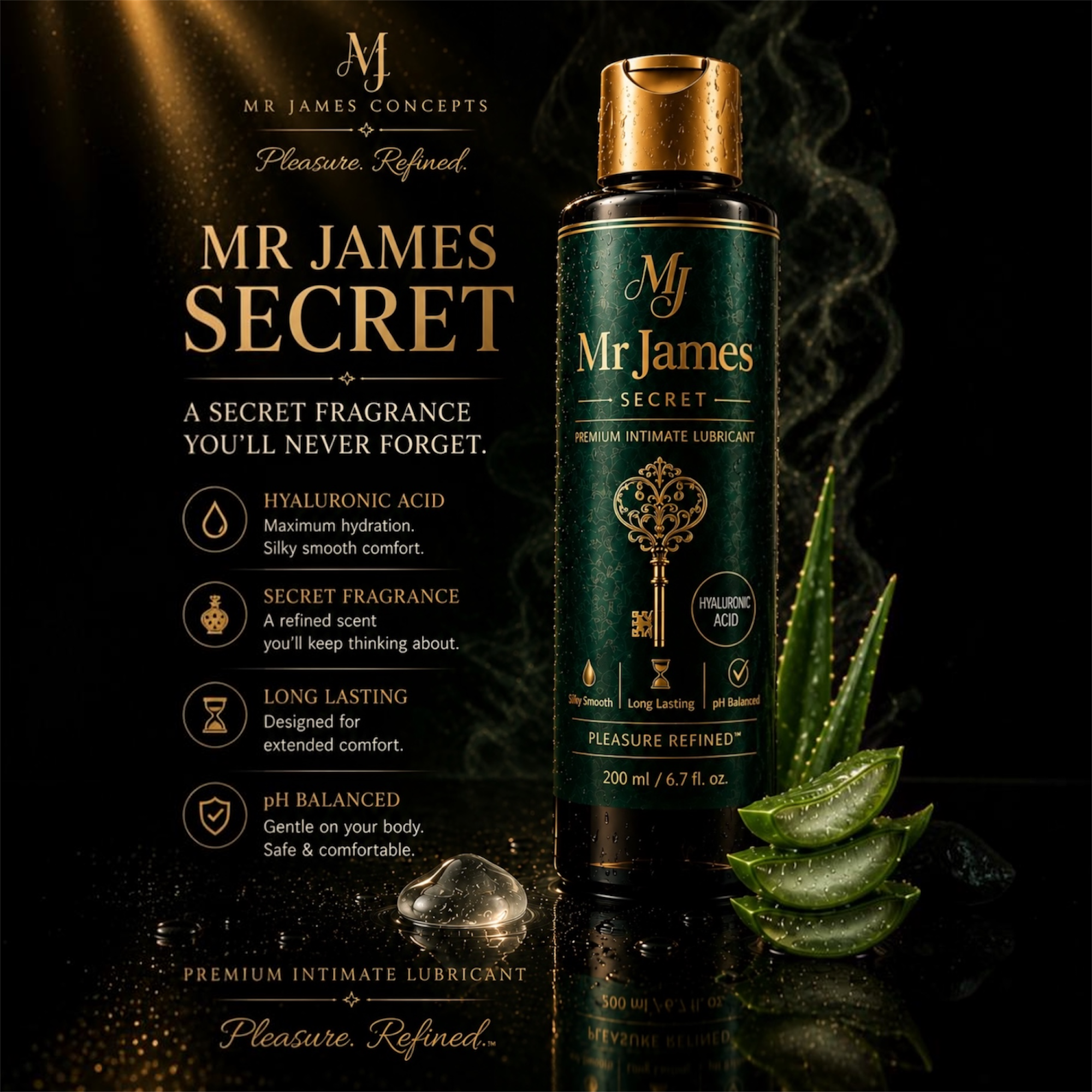 Water-Based Intimate lotion 250ml | comfort Refined™ with Hyaluronic Acid | Silky Smooth, Long-Lasting, pH Balanced | Premium Intimate Care