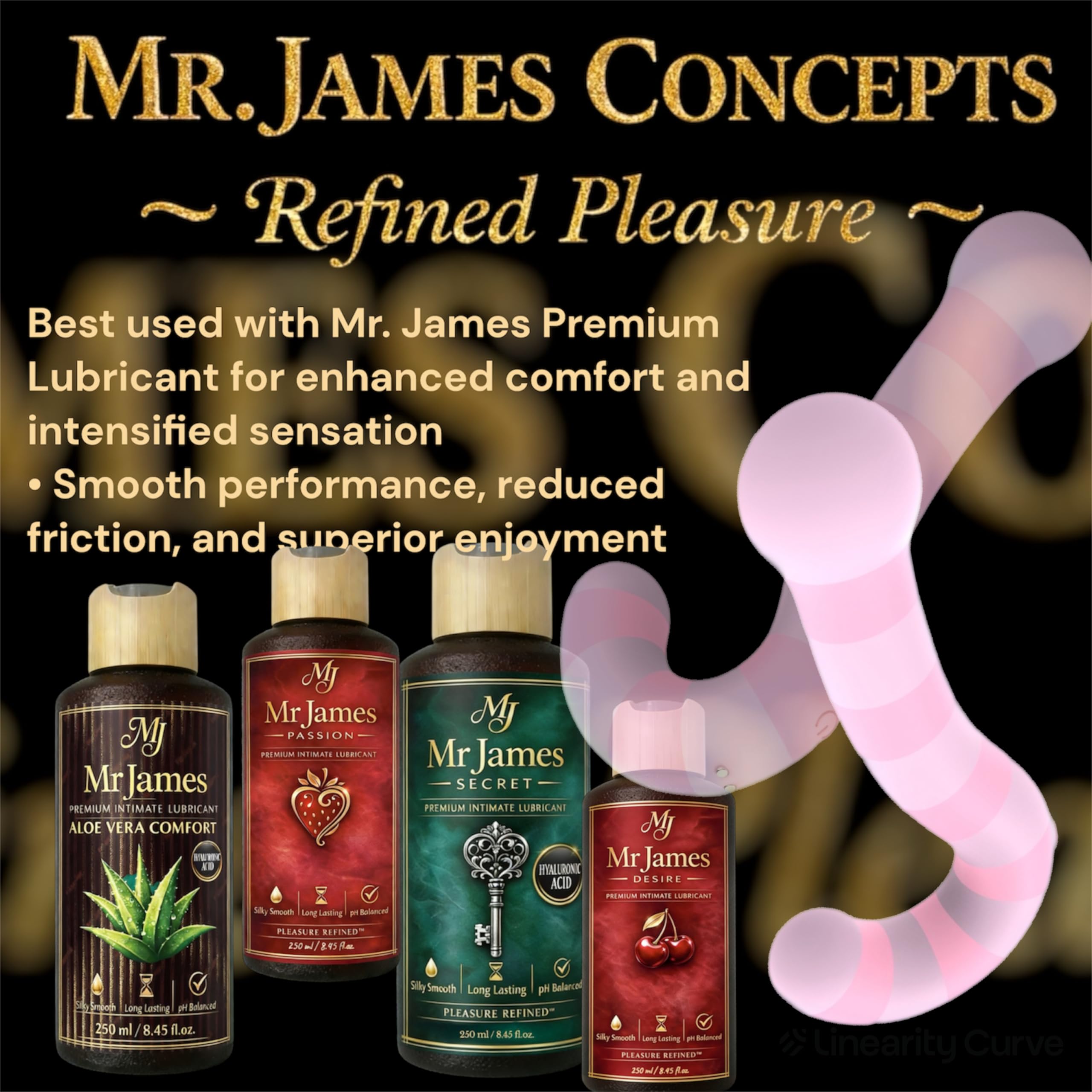 Mr James Concepts RoseCurve™ Smart App-Controlled Vibrator – Luxury Curved Dual Stimulation Massager, 9 Vibration Modes, Whisper-Quiet, USB Rechargeable, Waterproof Design