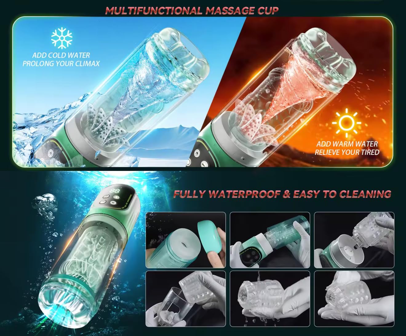 Mr. James™ Male Masturbator Cup with Vacuum Pump – 3 Pressure Levels, 3D Thrusting & Rotating, 7 Modes, Soft Silicone Sleeve, Waterproof, USB Rechargeable Stroker