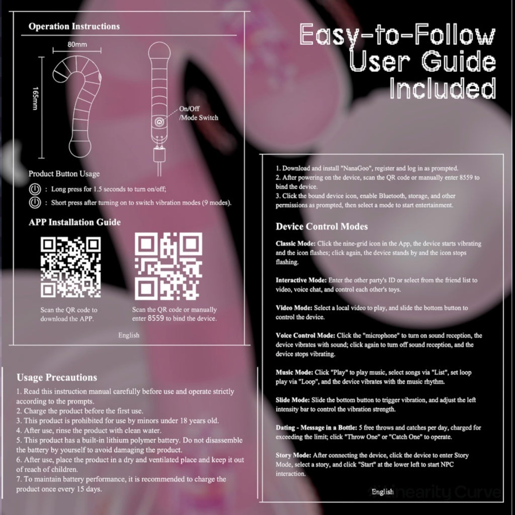 Mr James Concepts RoseCurve™ Smart App-Controlled Vibrator – Luxury Curved Dual Stimulation Massager, 9 Vibration Modes, Whisper-Quiet, USB Rechargeable, Waterproof Design