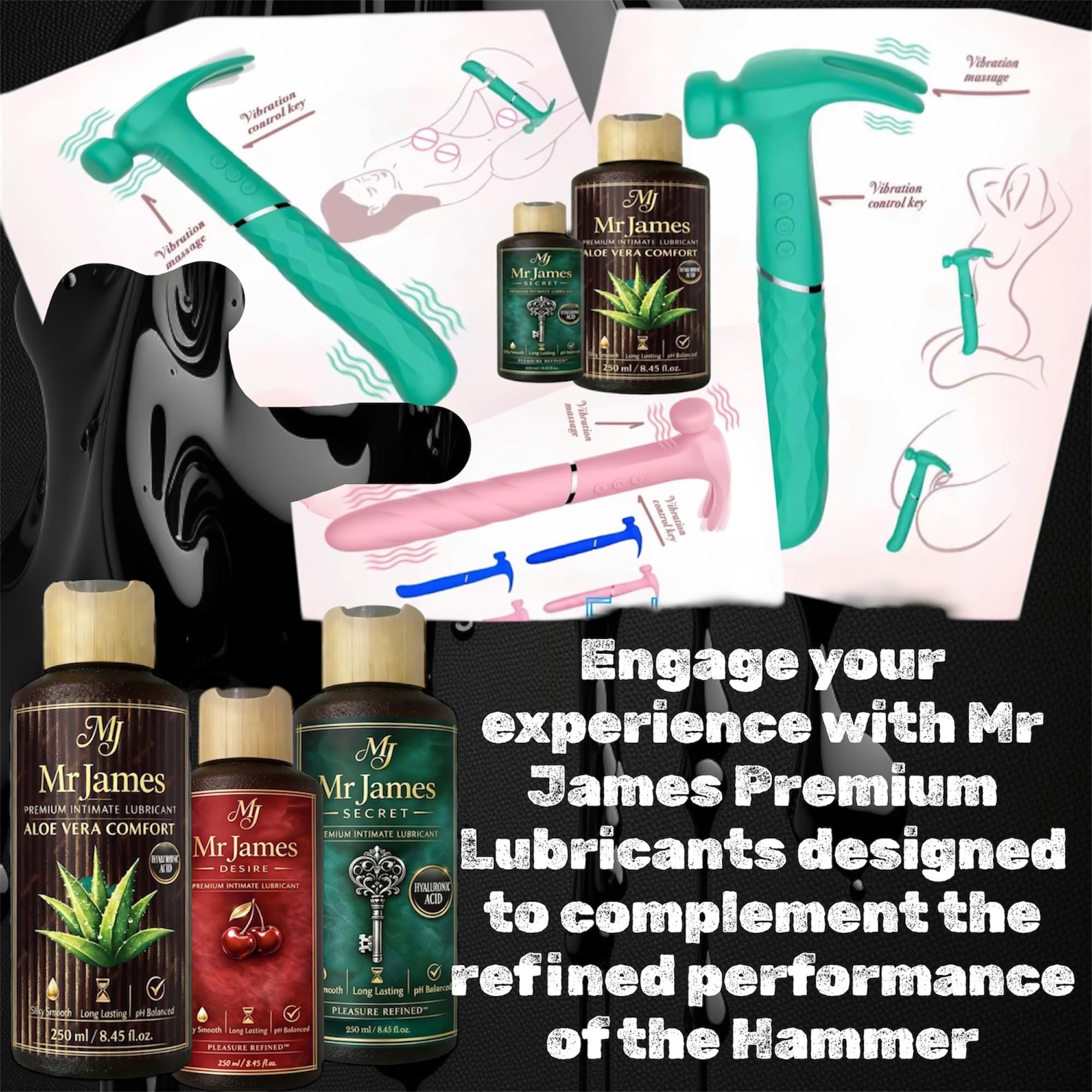 Mr. James™ Hammer Vibrator – Refined Pleasure Collection | Viral Social Media Design | 21 Functions | Waterproof, USB Rechargeable Silicone Massager for Women