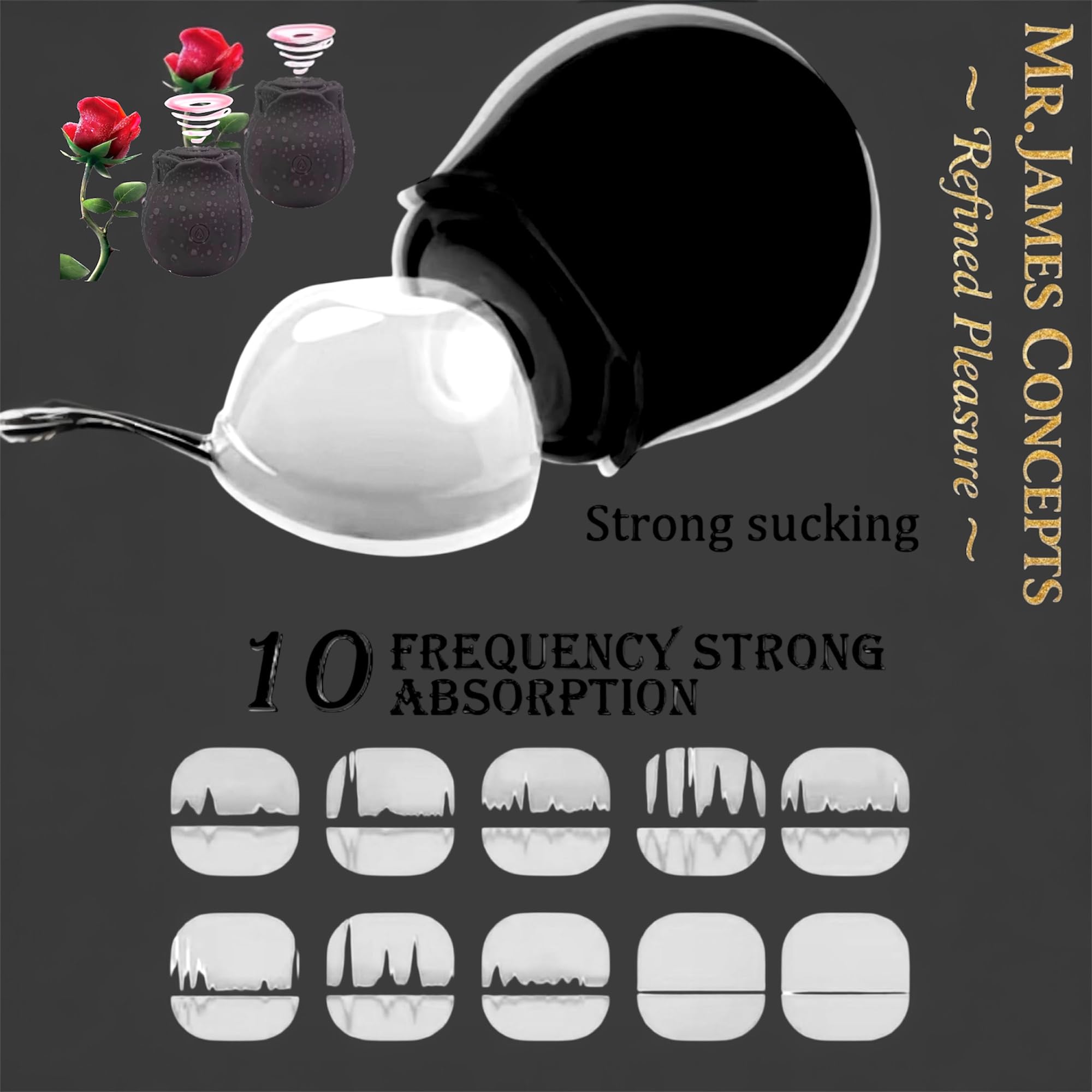 Mr. James™ Suction Vibrator – 10 Intense Suction Modes, Clitoral & Nipple Stimulator, Magnetic Rechargeable, Waterproof – Pleasure Refined